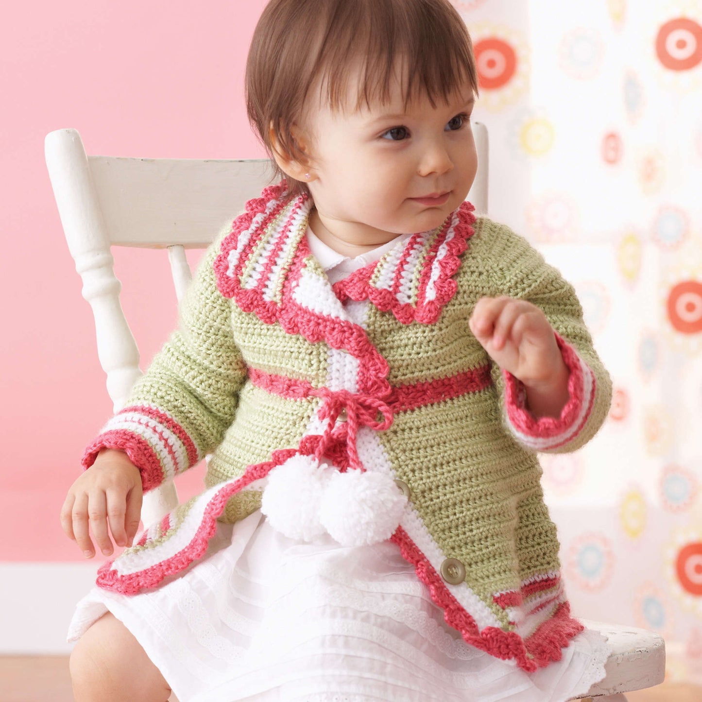 Bernat Pompom Cardigan (Digital Download)
