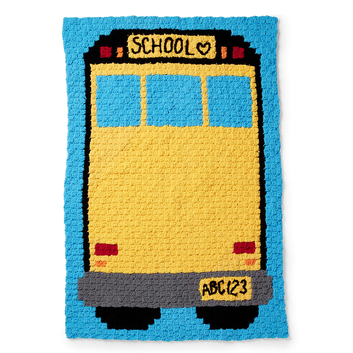 Bernat Corner to Corner Crochet School Bus Blanket