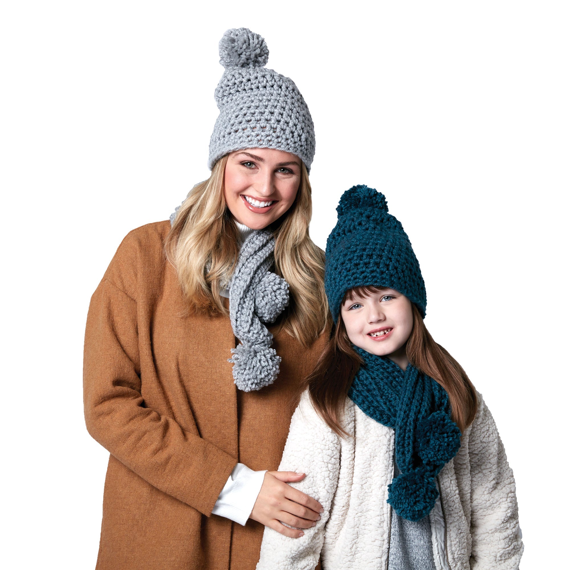 Bernat Crochet Hat and Scarf For Family Set (Digital Download)