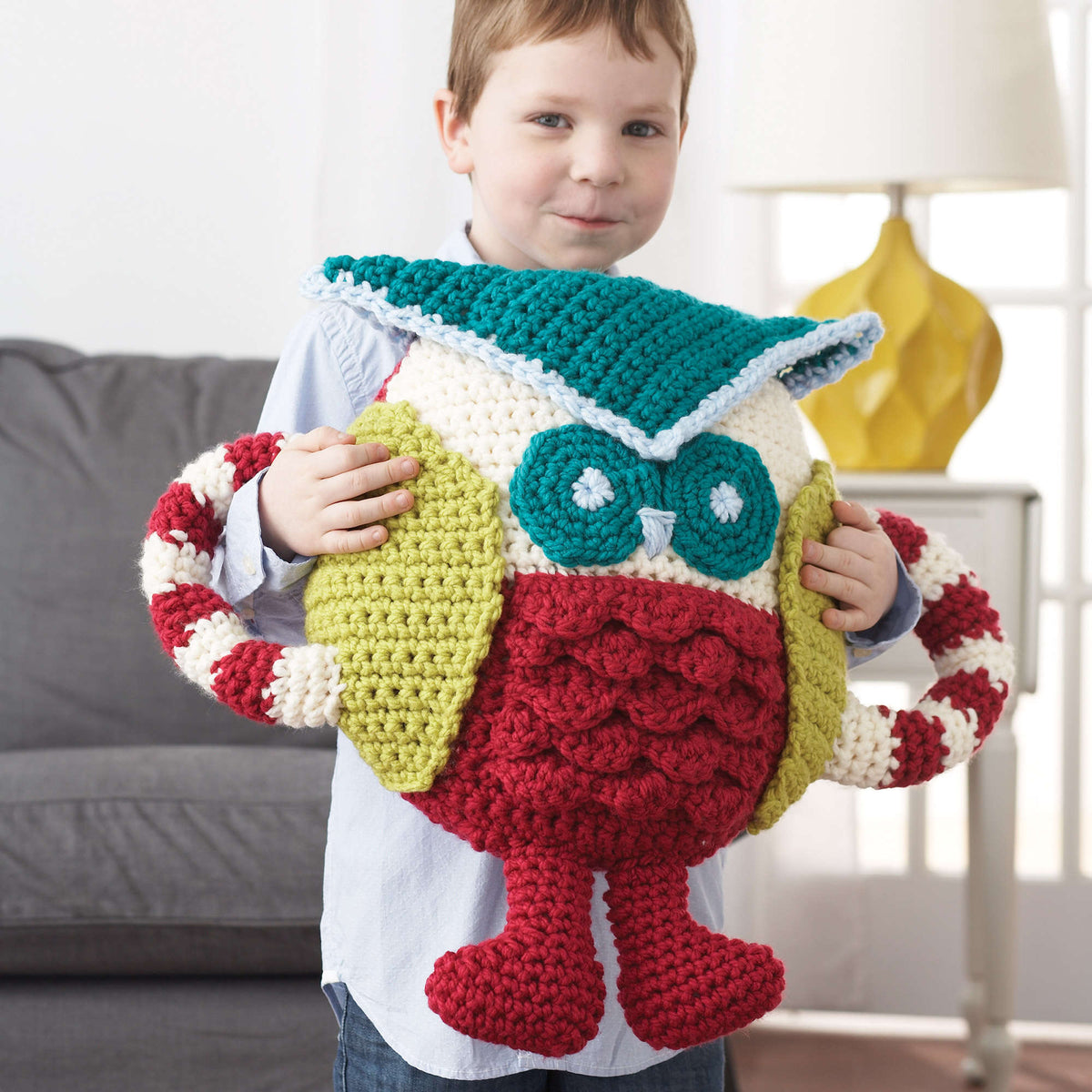 Bernat Crochet Huggable Owl Pillow (Digital Download)