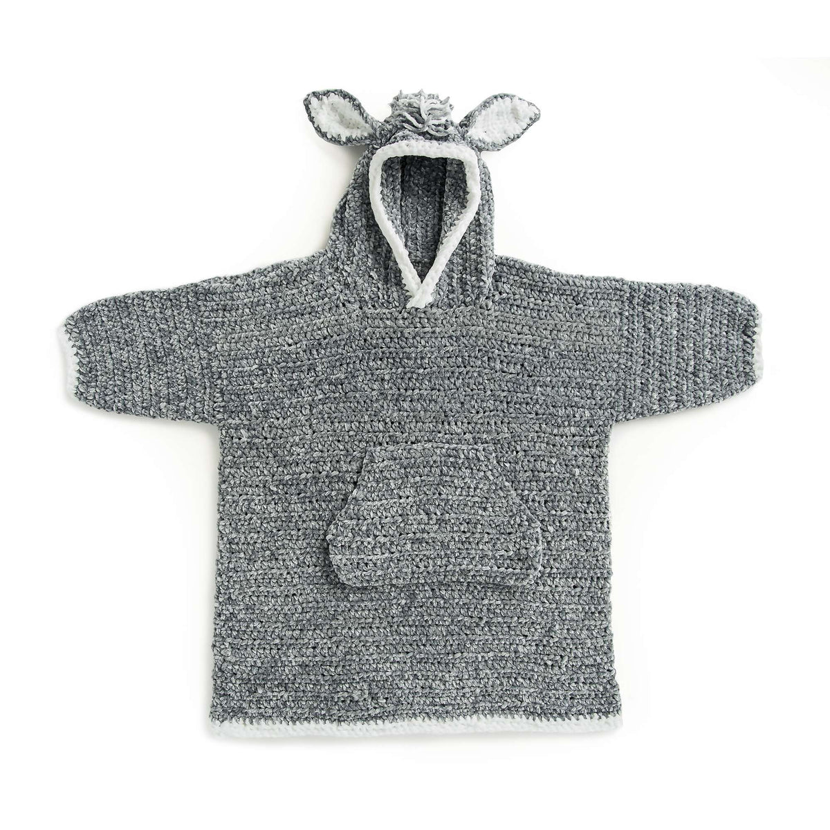 Bernat Funky Donkey Kids Crochet Blanket Hoodie (Digital Download)