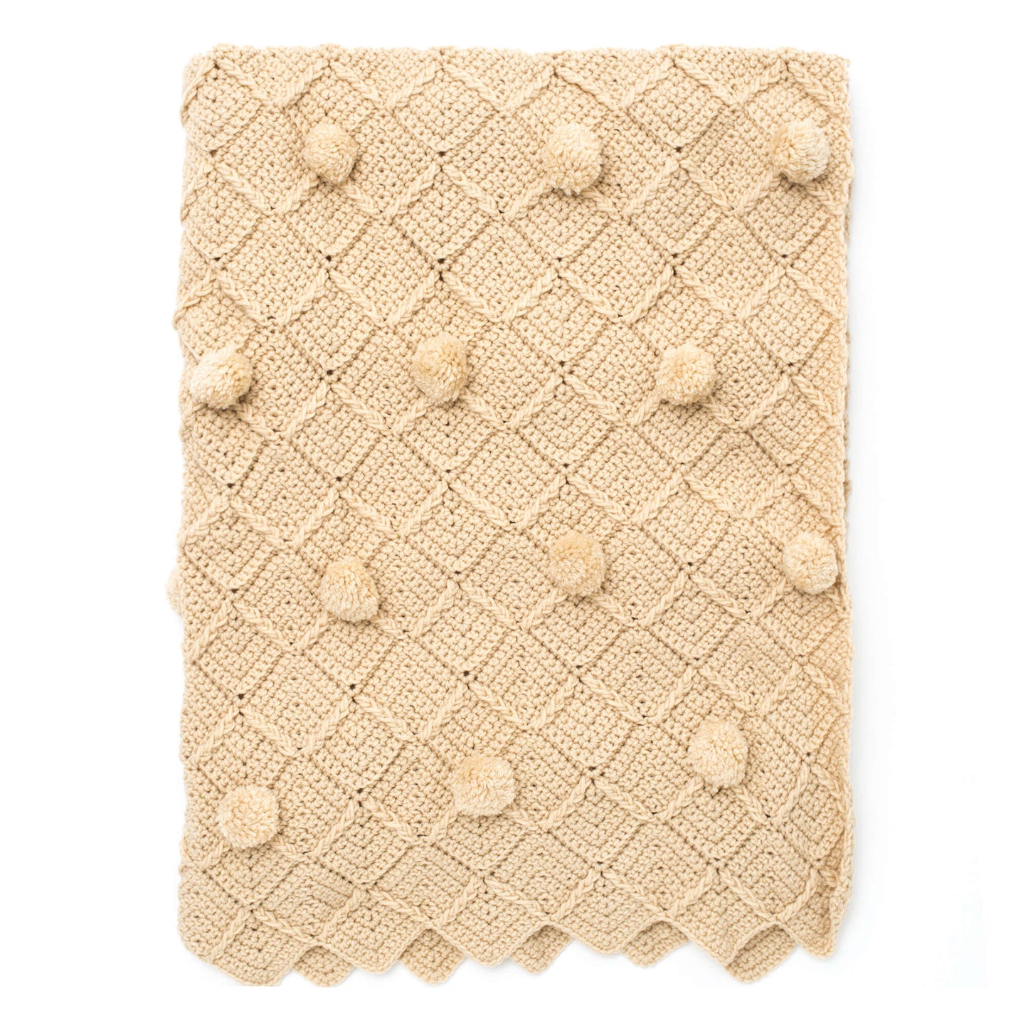 Bernat Lattice Pompom Crochet Blanket (Digital Download)