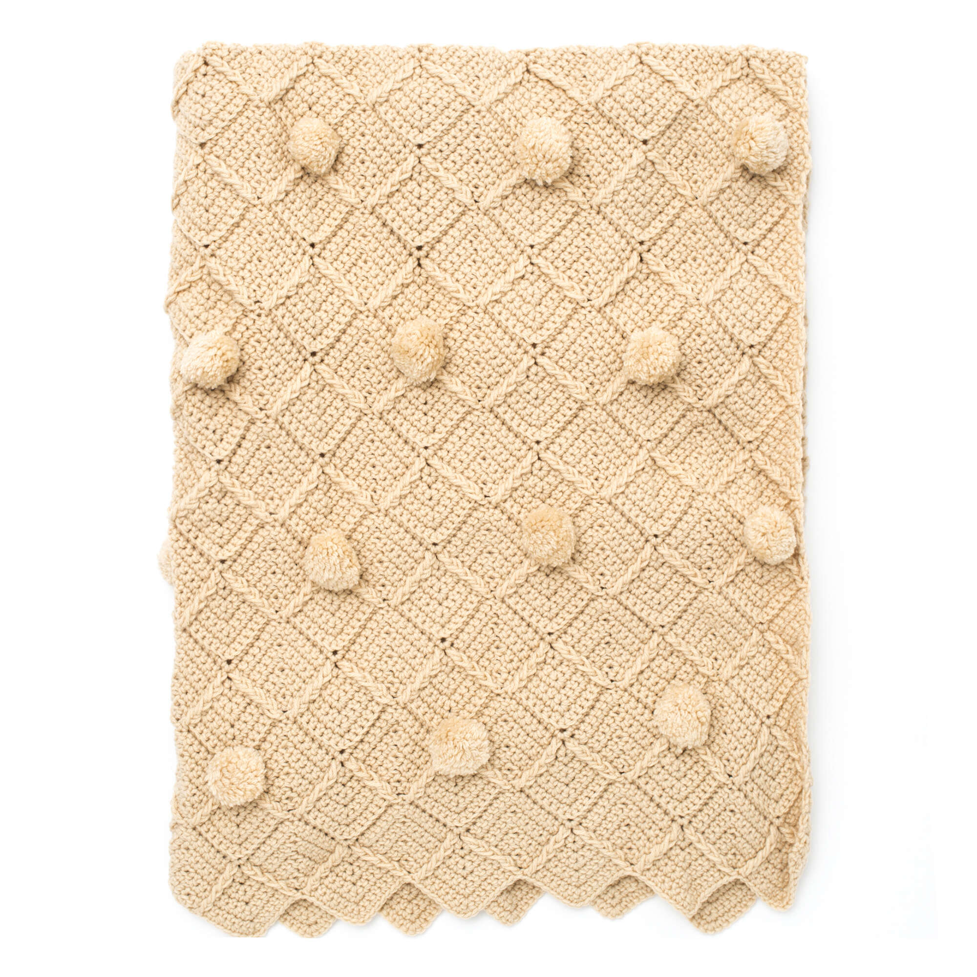 Bernat Lattice Pompom Crochet Blanket (Digital Download)