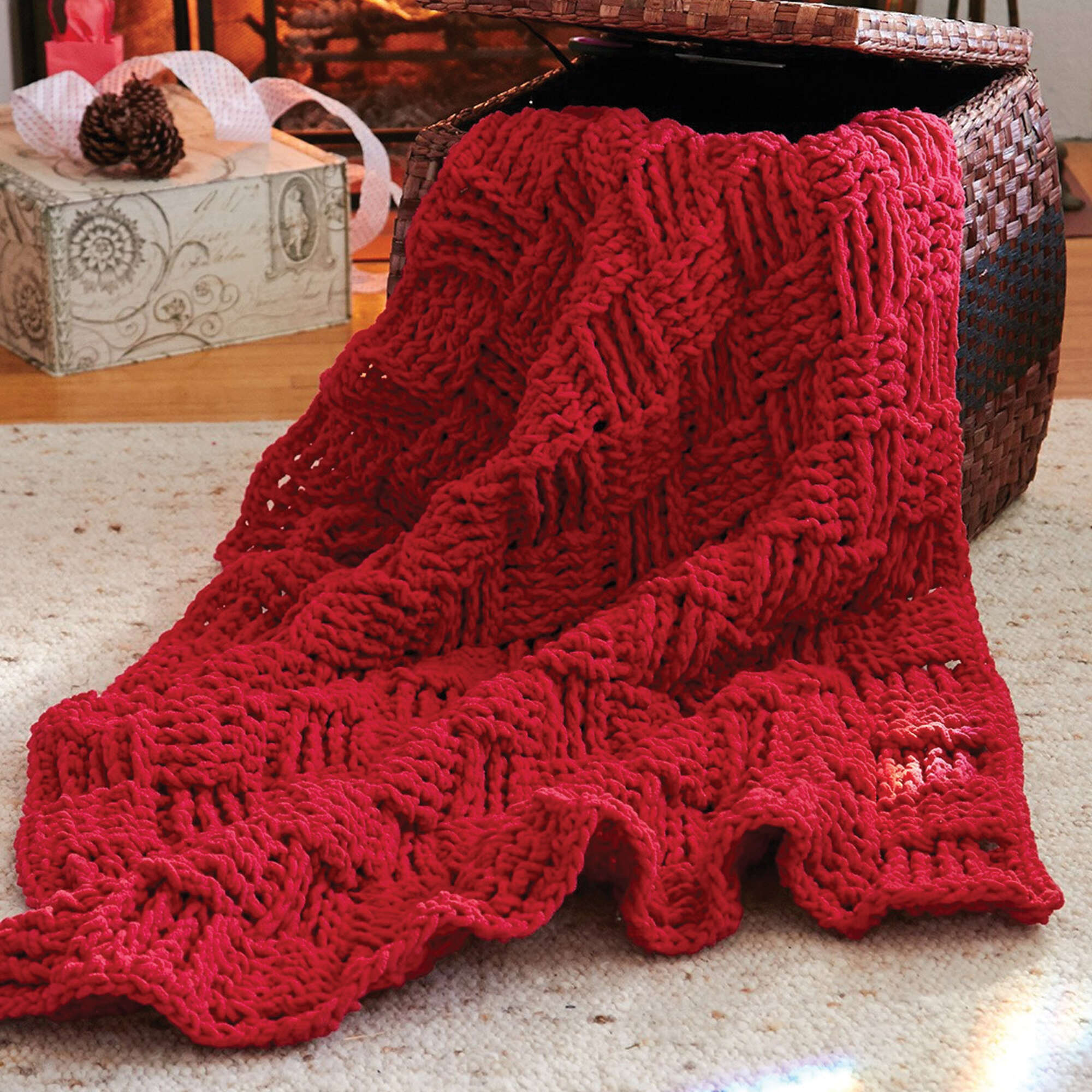 Bernat Crochet Basketweave Afghan (Digital Download)