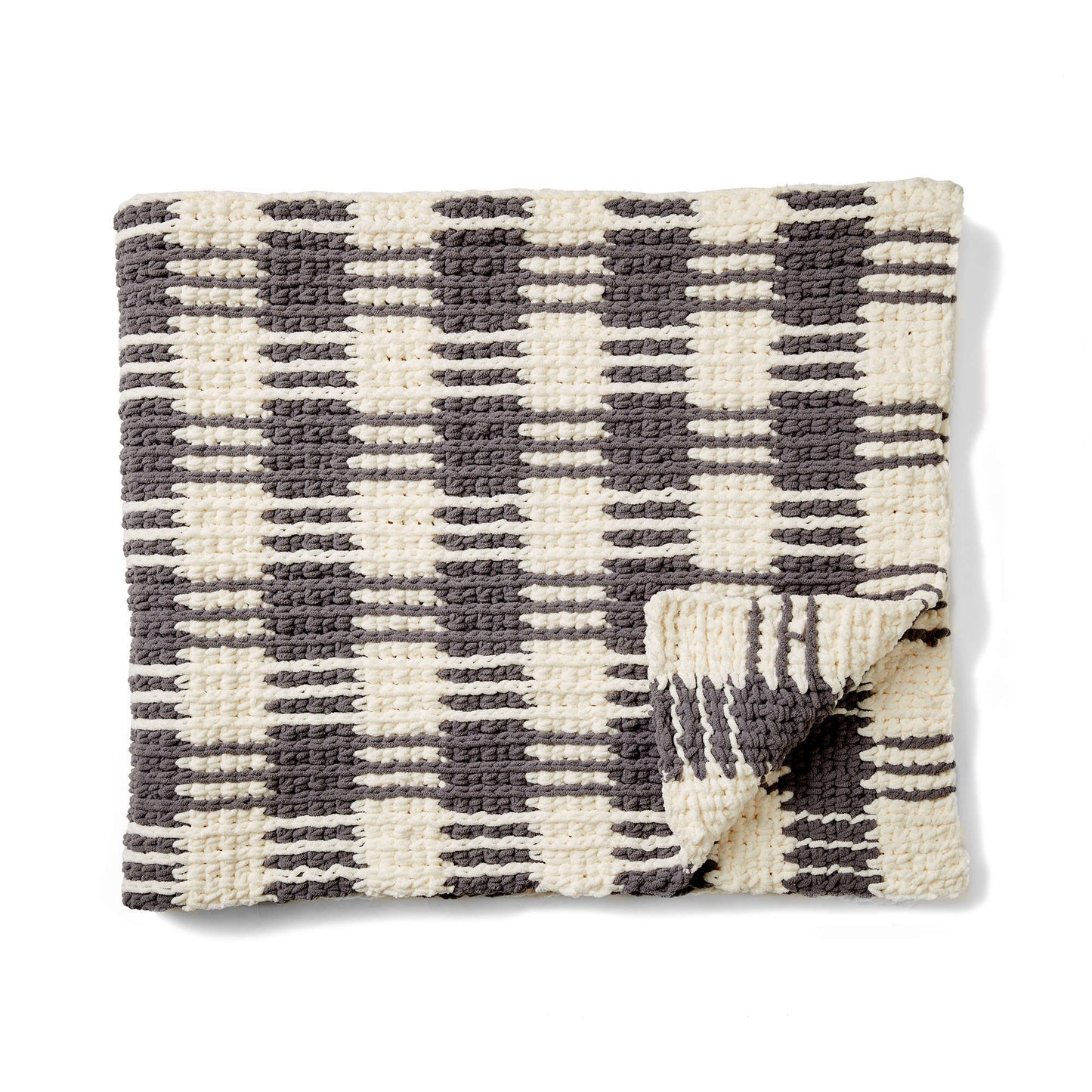 Bernat Crochet Gingham Plaid Afghan (Digital Download)