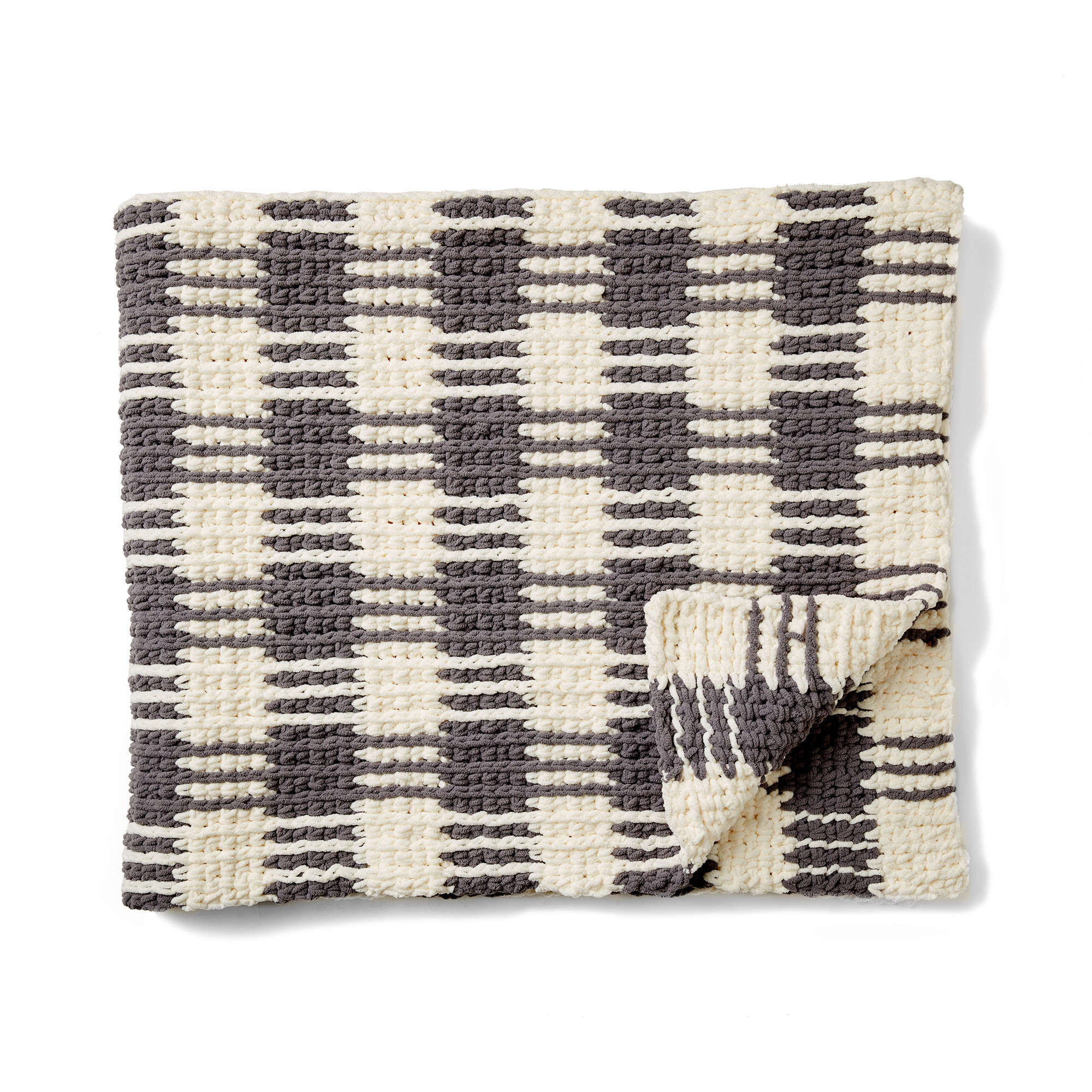 Bernat Crochet Gingham Plaid Afghan (Digital Download)