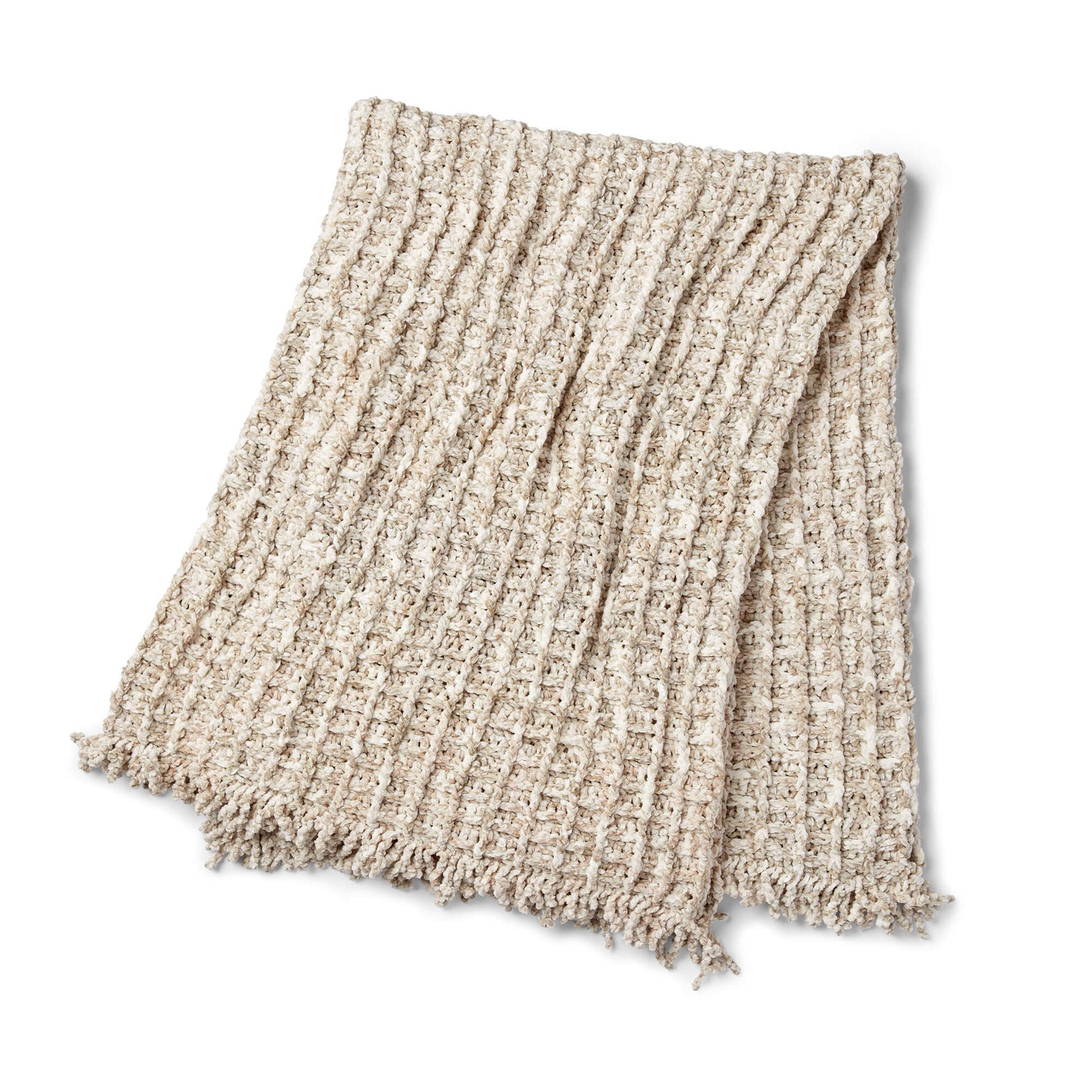 Bernat Waffle & Fringe Crochet Blanket (Digital Download)