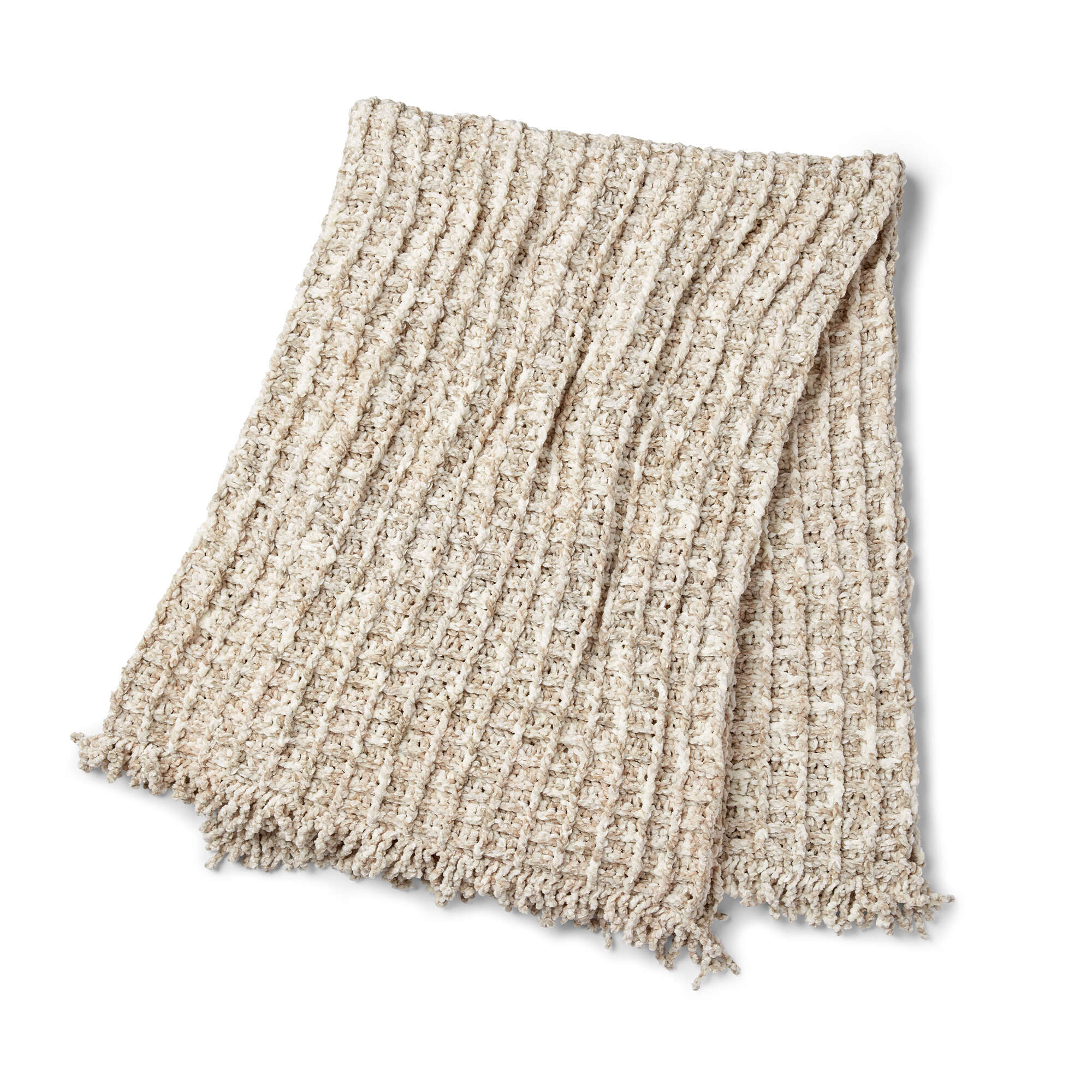 Bernat Waffle & Fringe Crochet Blanket (Digital Download)