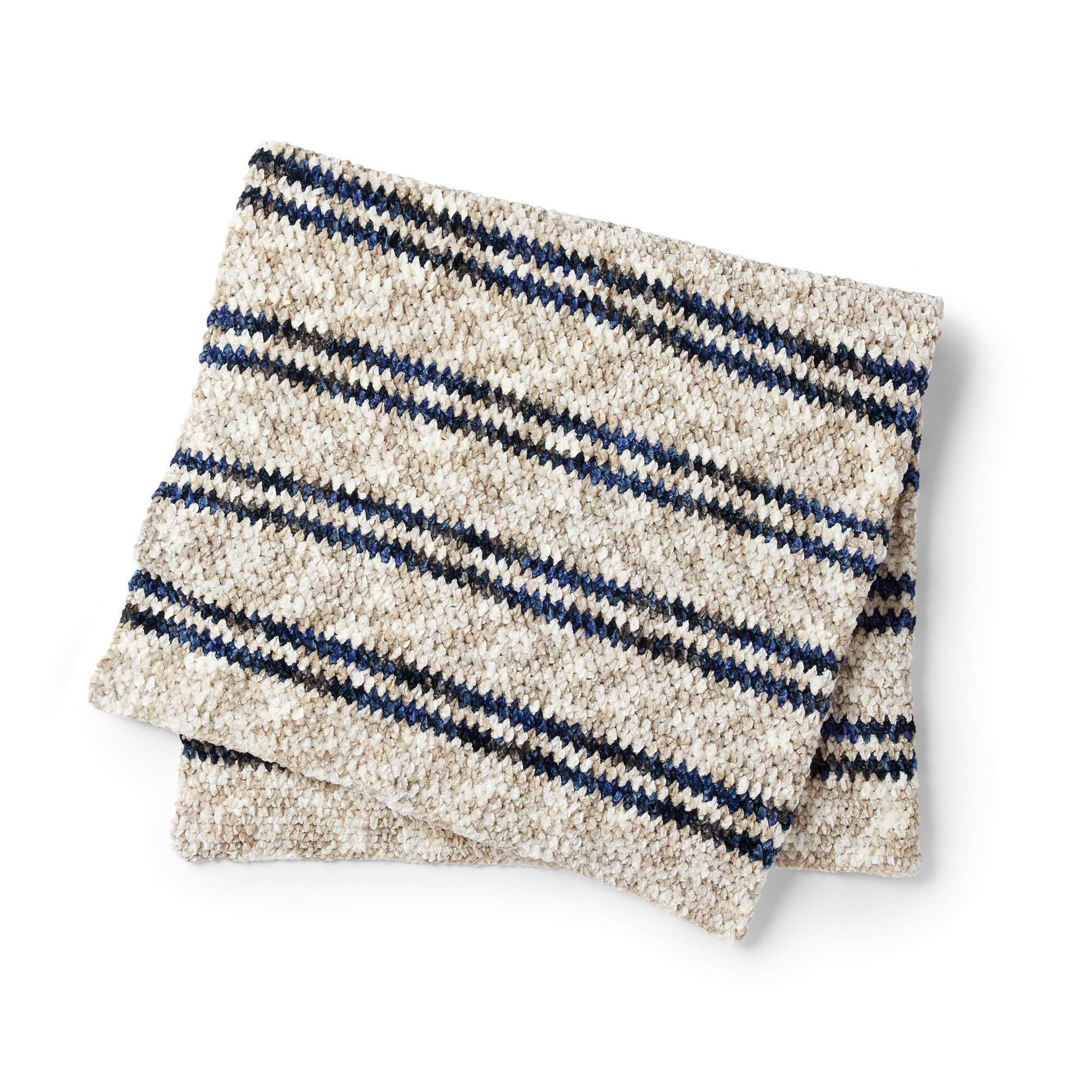 Bernat Moss Stitch Stripes Crochet Blanket (Digital Download)