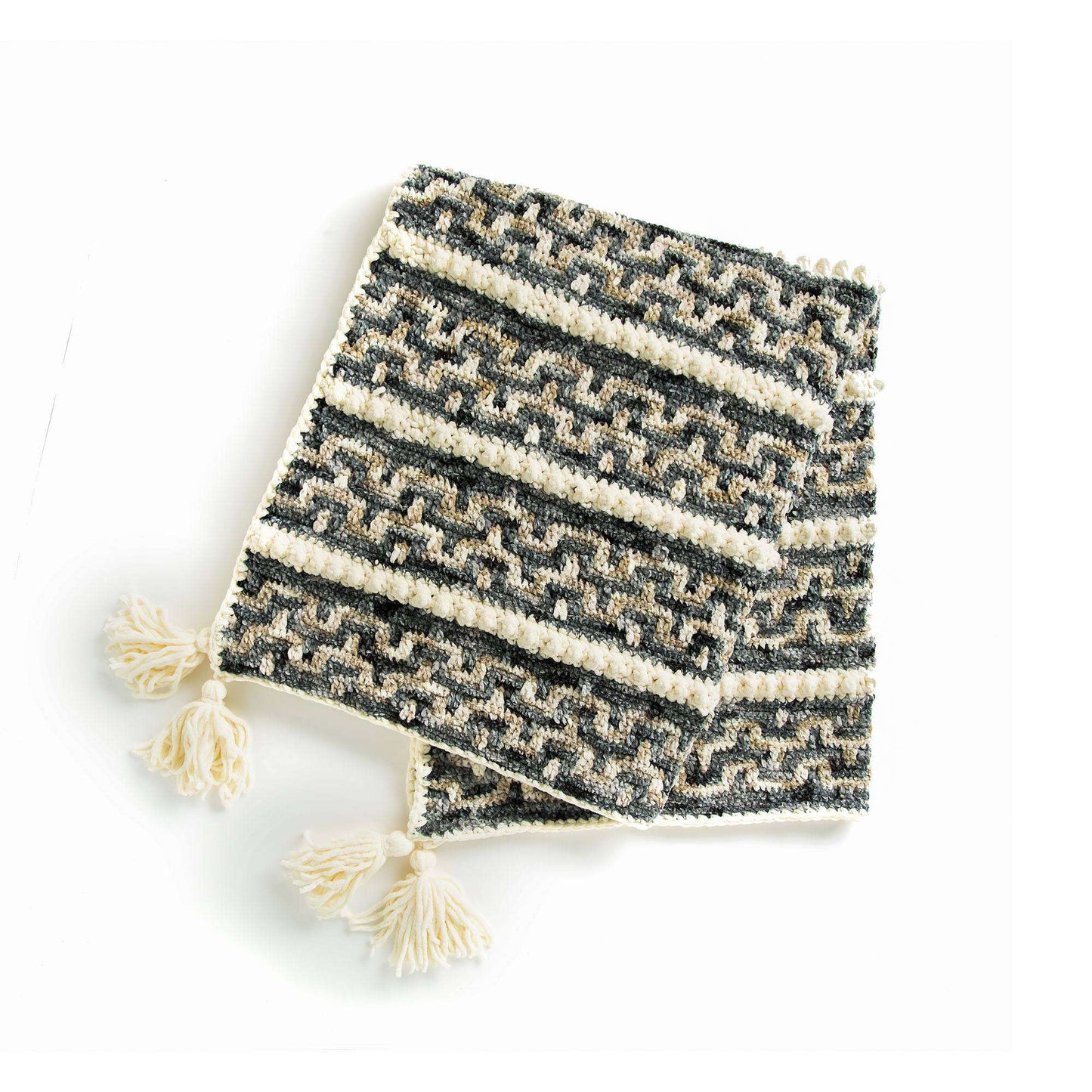 Bernat Snow Capped Mosaic Stitch Crochet Blanket (Digital Download)
