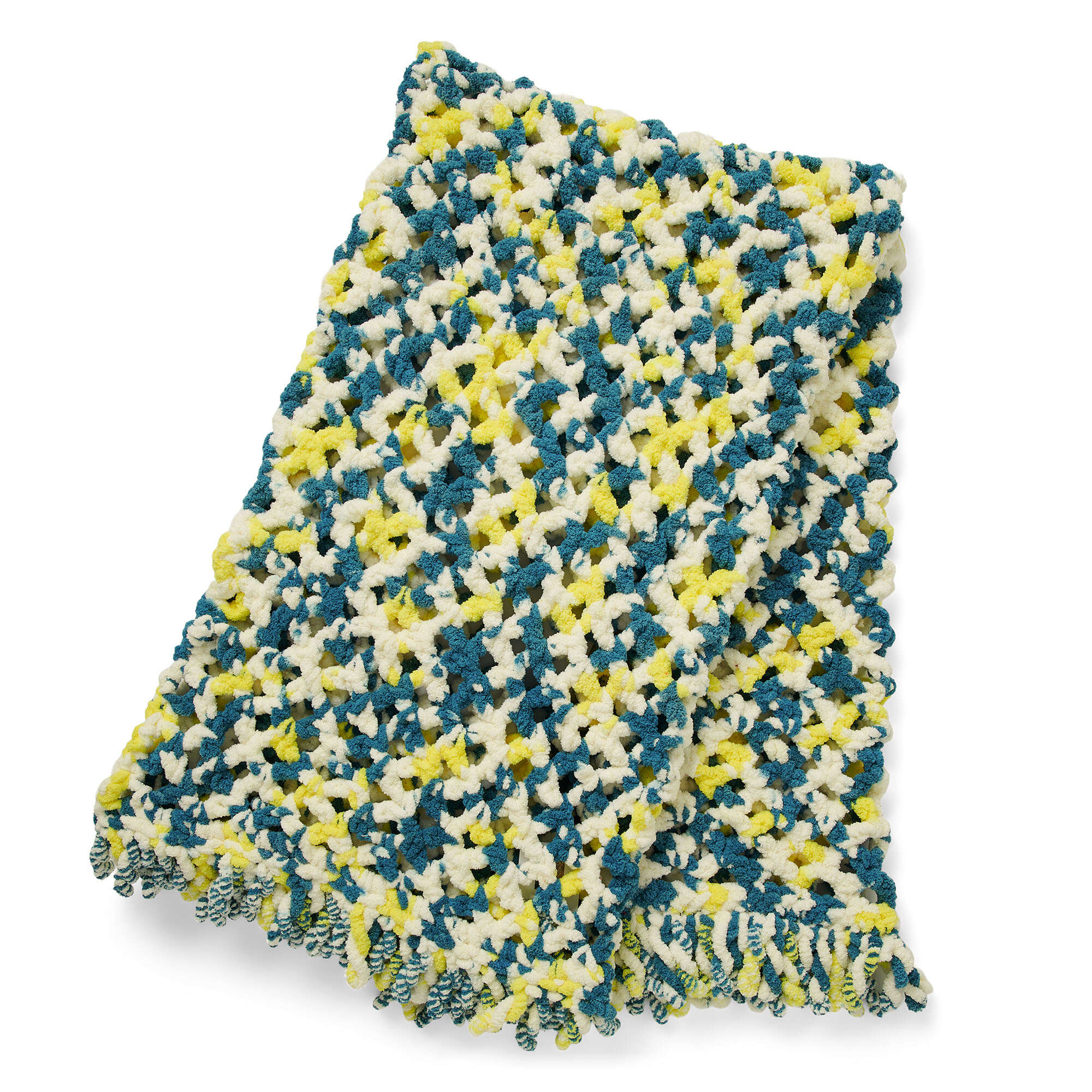Bernat Crochet Openwork Fringed Blanket (Digital Download)