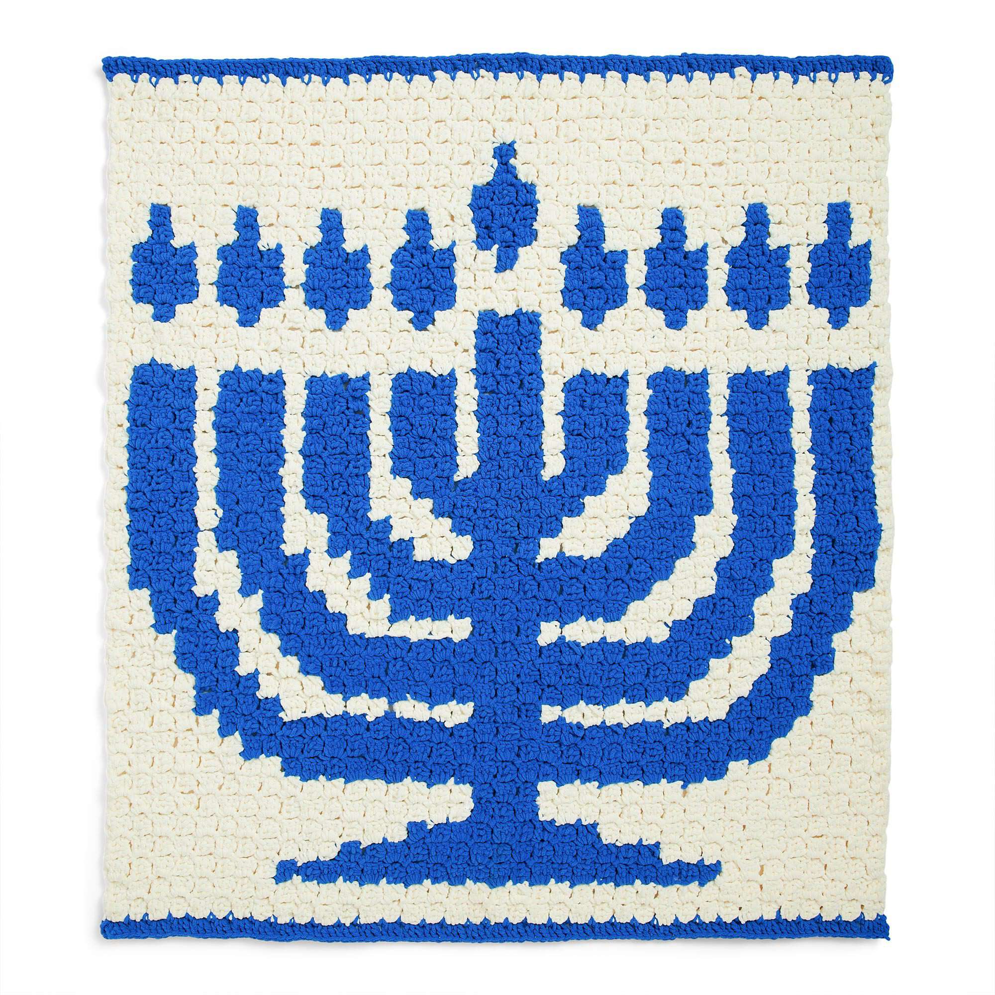 Bernat C2C Crochet Menorah Blanket (Digital Download)