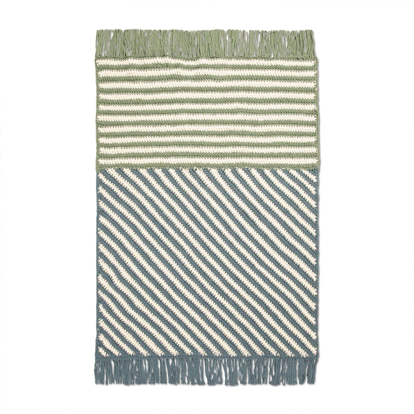 Bernat Geometric Intersection Striped Crochet Blanket (Digital Download)