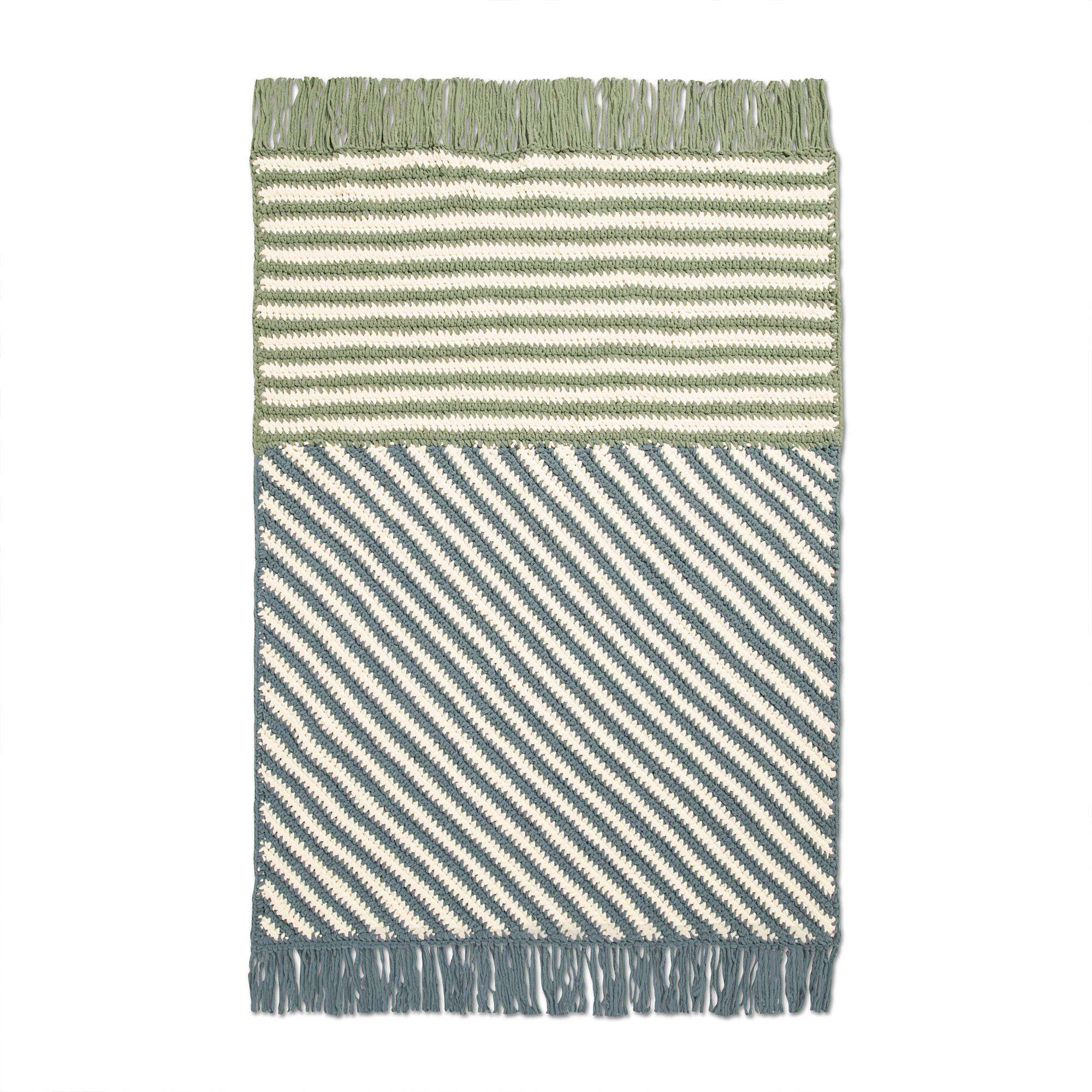 Bernat Geometric Intersection Striped Crochet Blanket (Digital Download)