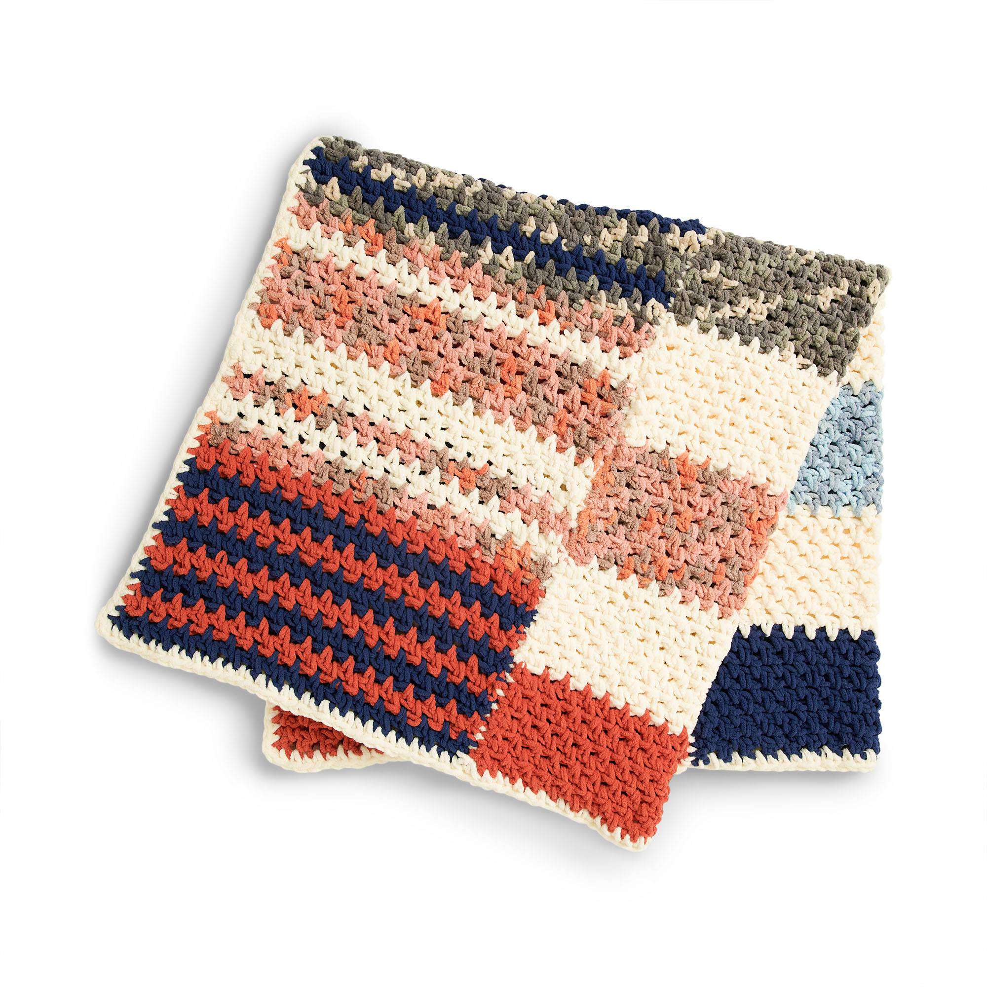 Bernat Patchwork Stripes Crochet Blanket (Digital Download)