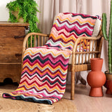 CROCHET PATTERN DOWNLOAD - Free Bernat Patchwork Perfection Crochet Chevron Blanket Pattern