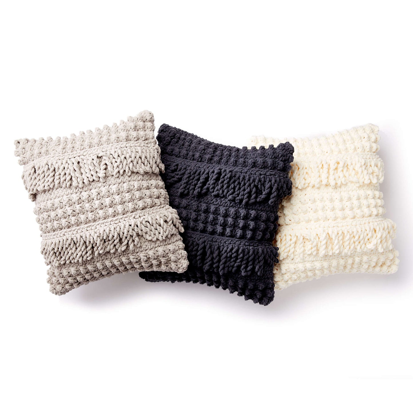 Bernat Bobble and Fringe Crochet Pillow (Digital Download)