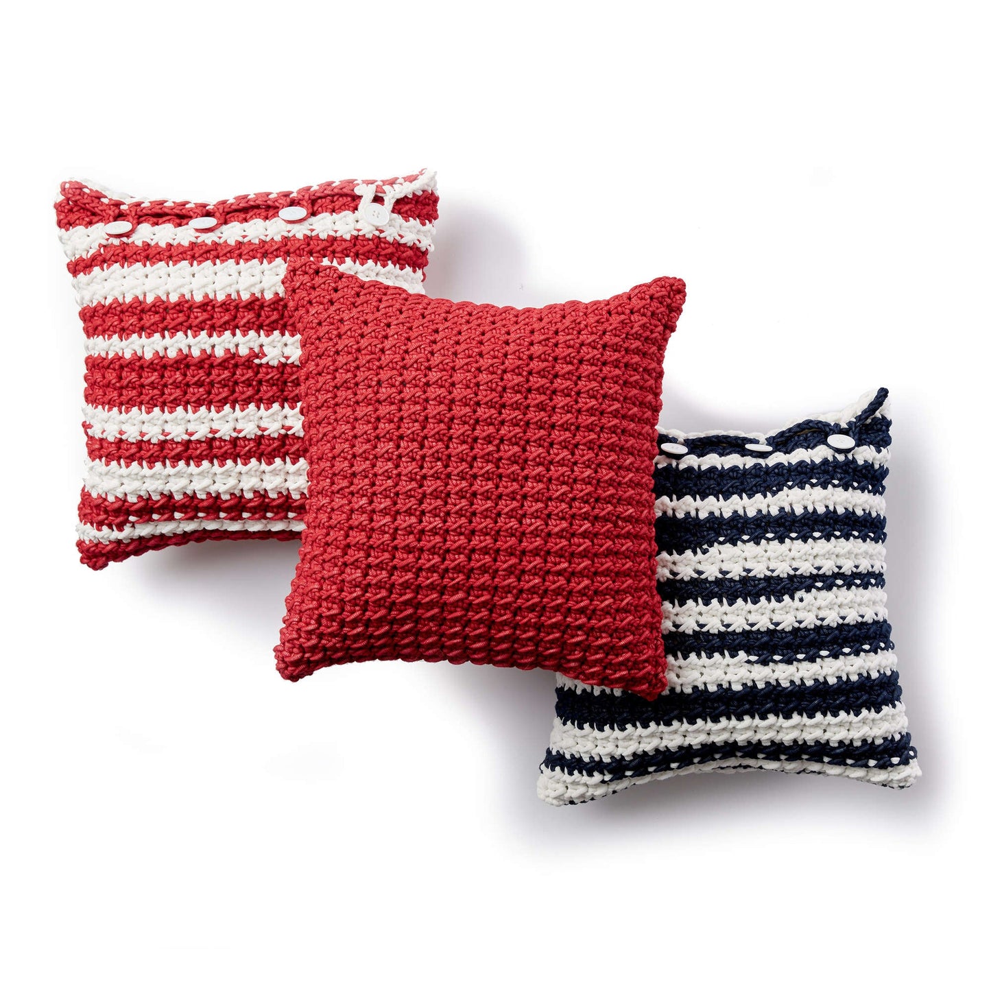 Bernat Nautical Stripe Crochet Pillows (Digital Download)