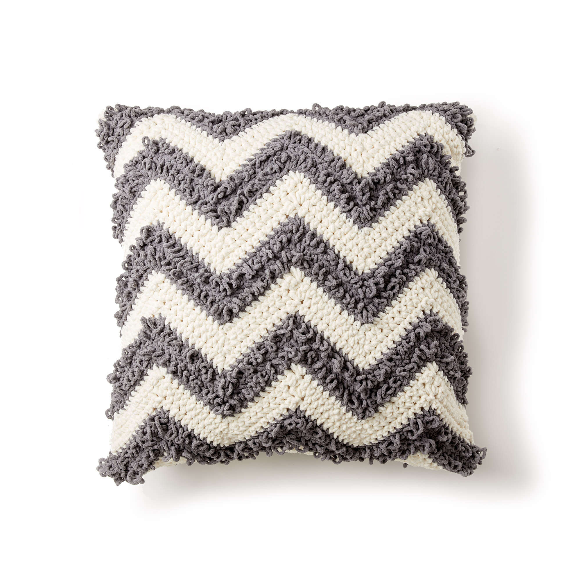 Bernat Loop Stitch Chevron Crochet Pillow (Digital Download)