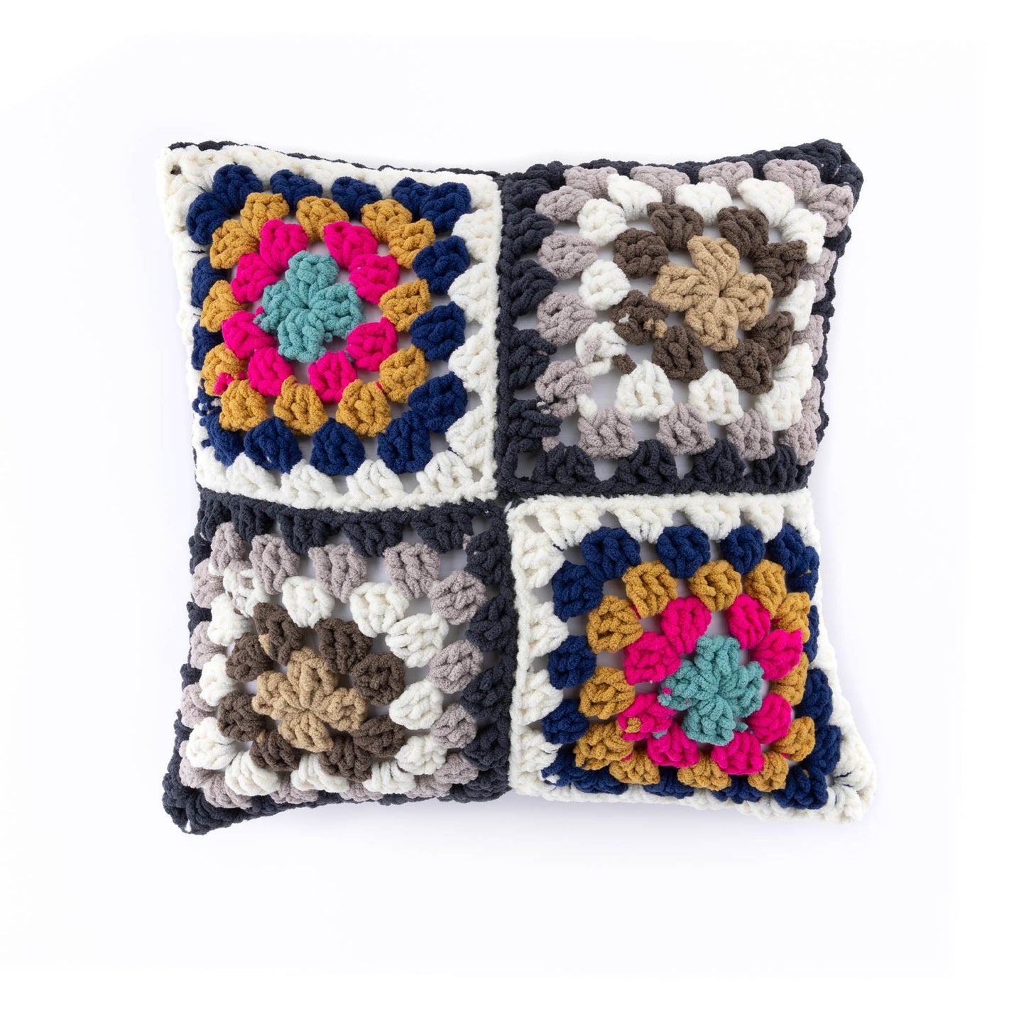 Bernat Crochet Check-Out Granny Pillow (Digital Download)