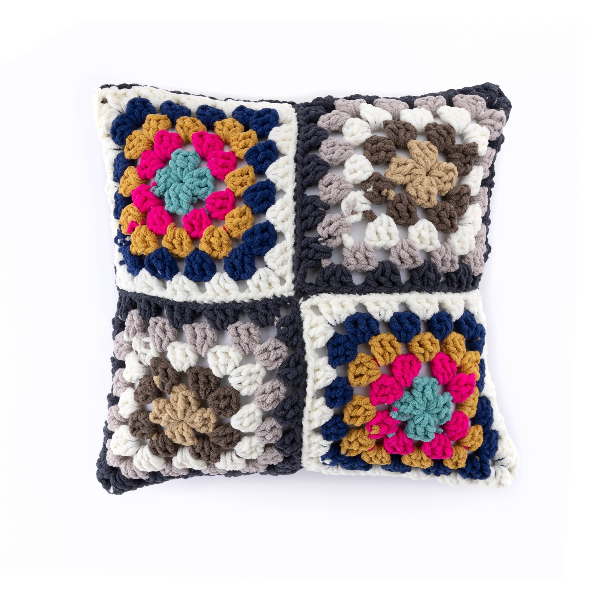 Bernat Crochet Check-Out Granny Pillow (Digital Download)