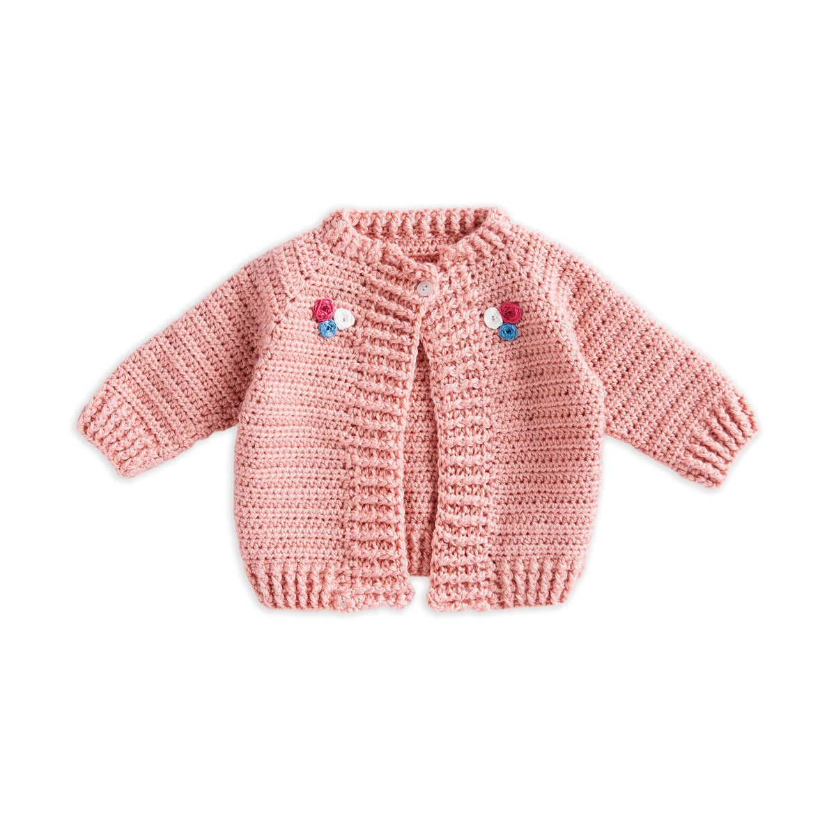 Bernat Embroidered Crochet Baby Cardigan (Digital Download)