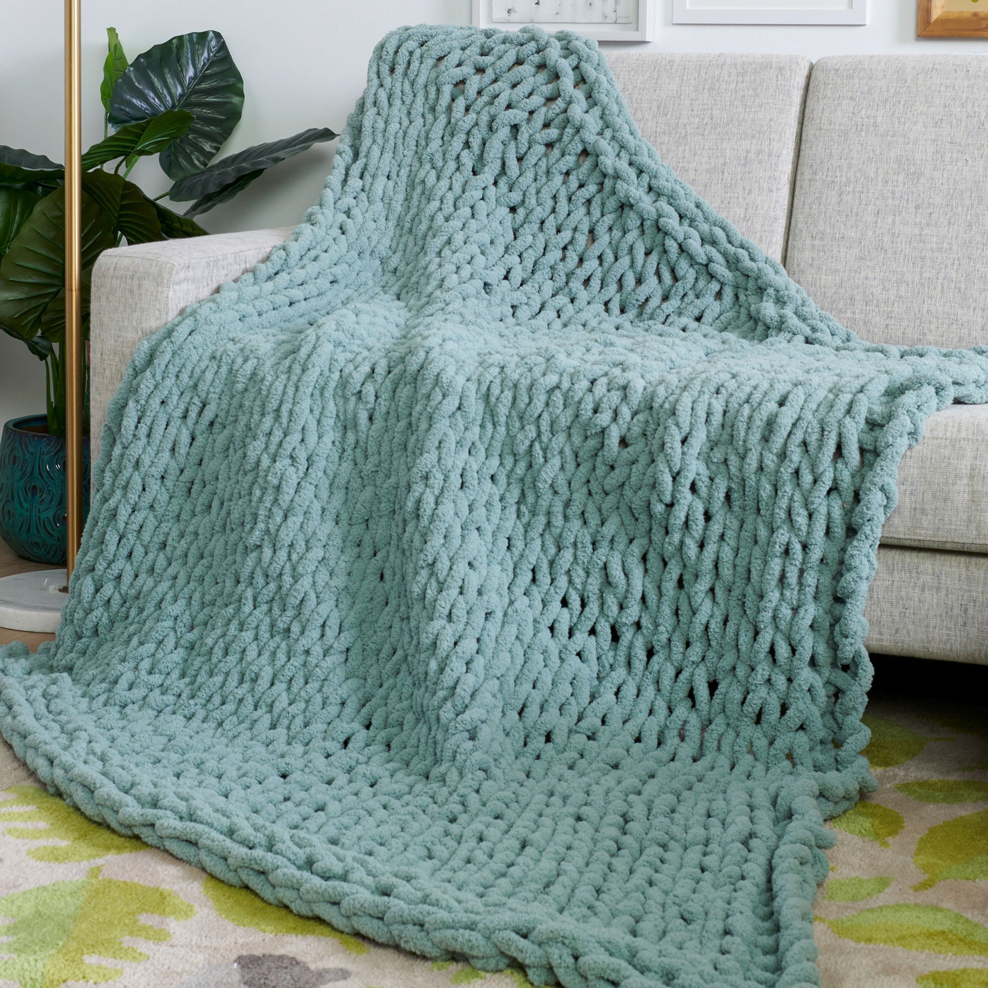 Bernat Squish Factor Table Knit Blanket (Digital Download)