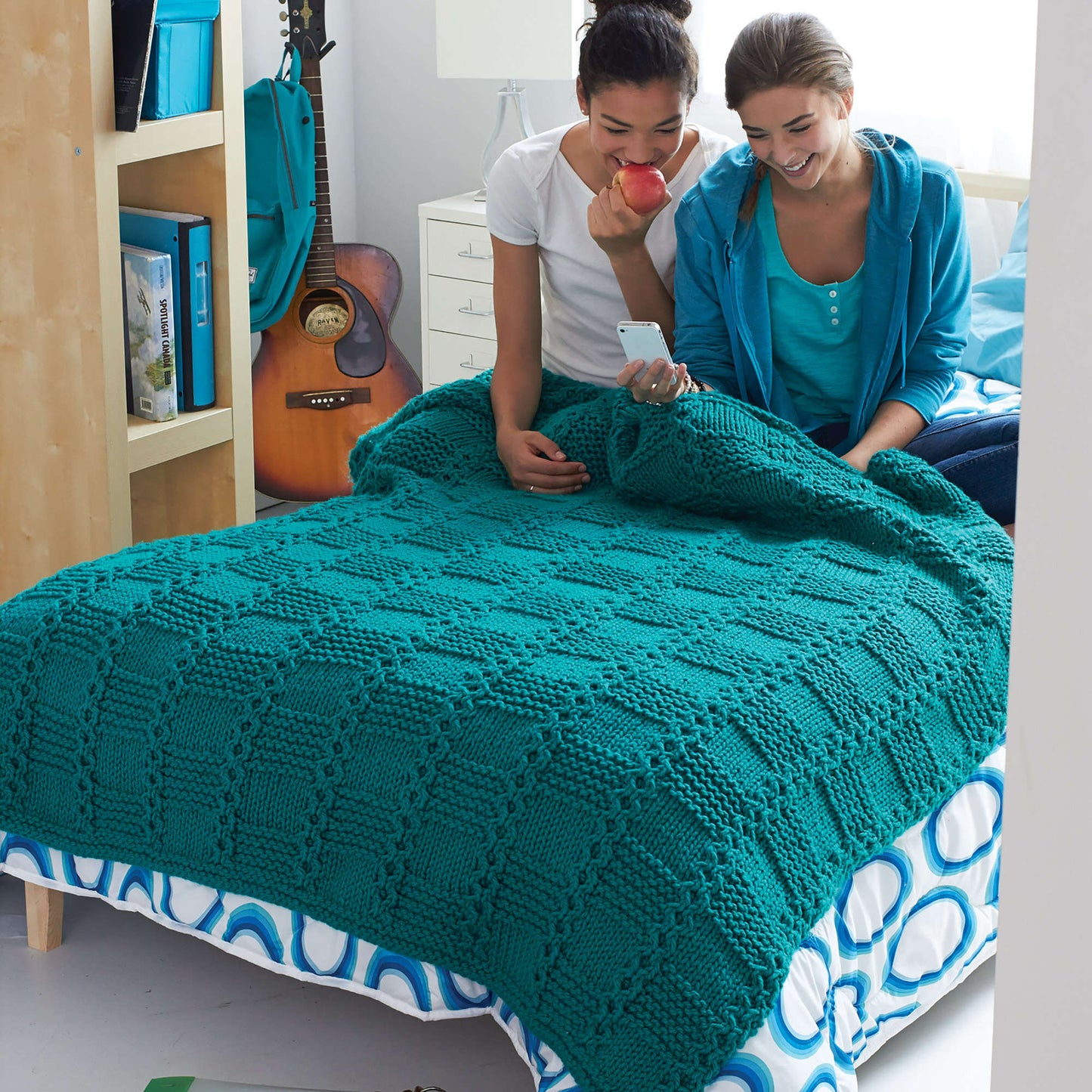 Bernat Garter Blocks Knit Blanket (Digital Download)