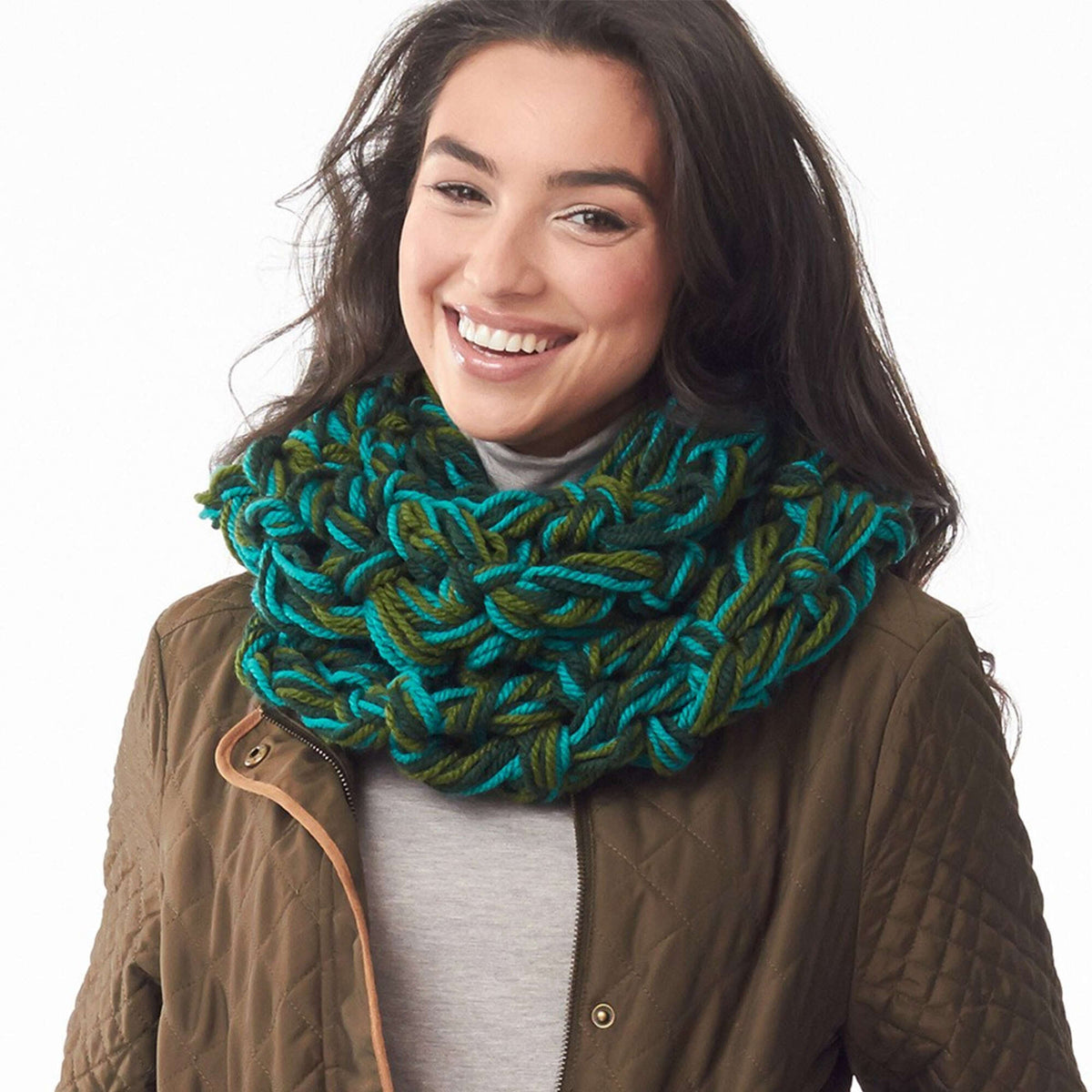 Bernat Field of Greens Arm Knit Cowl