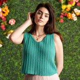 KNITTING PATTERN DOWNLOAD - Free Bernat Knit Summer Vertical Ridges Tank Top Pattern, XS/S