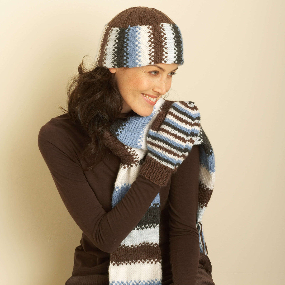 Bernat Knit Hat, Scarf and Mittens (Digital Download)