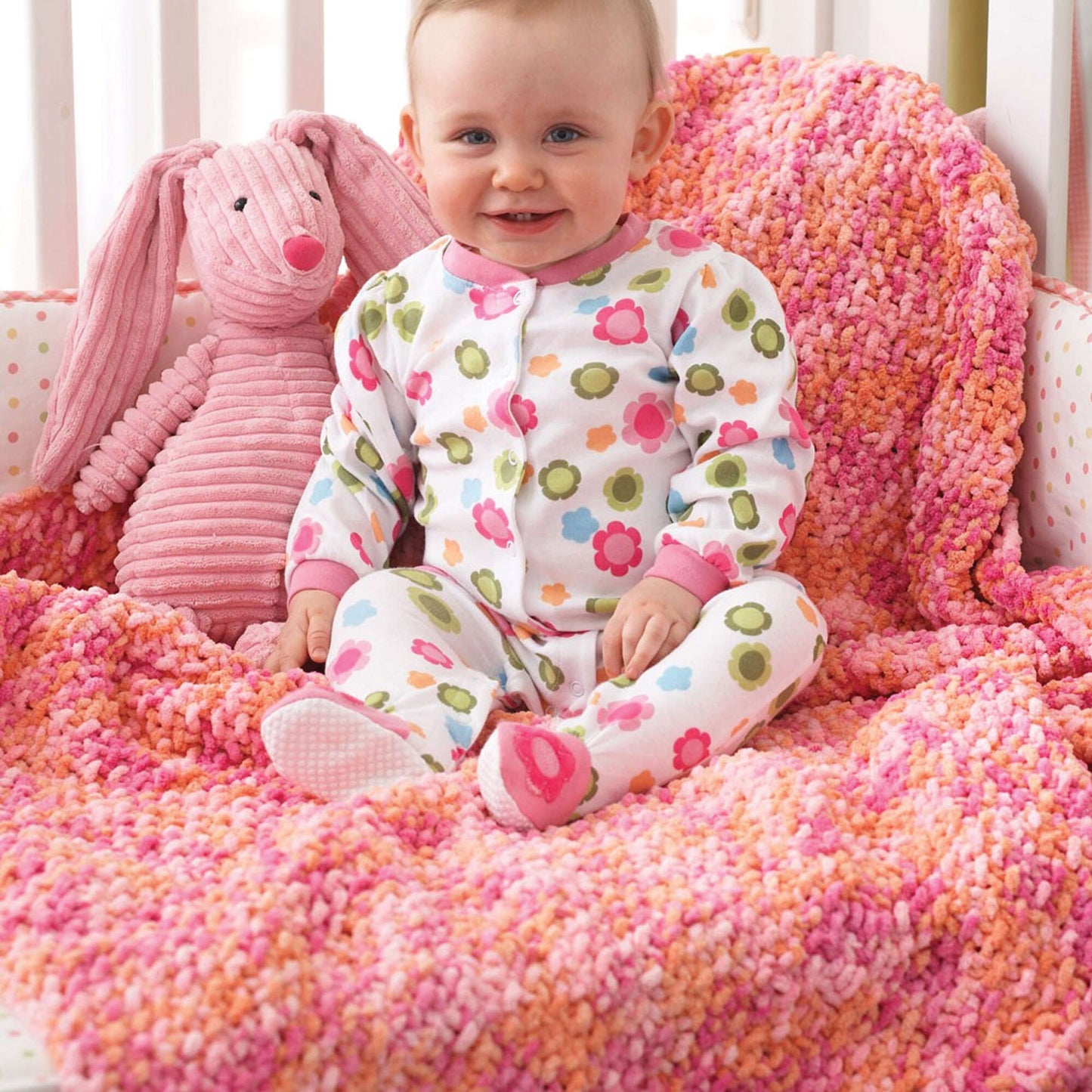 Bernat Corner to Corner Seed Stitch Knit Blanket (Digital Download)