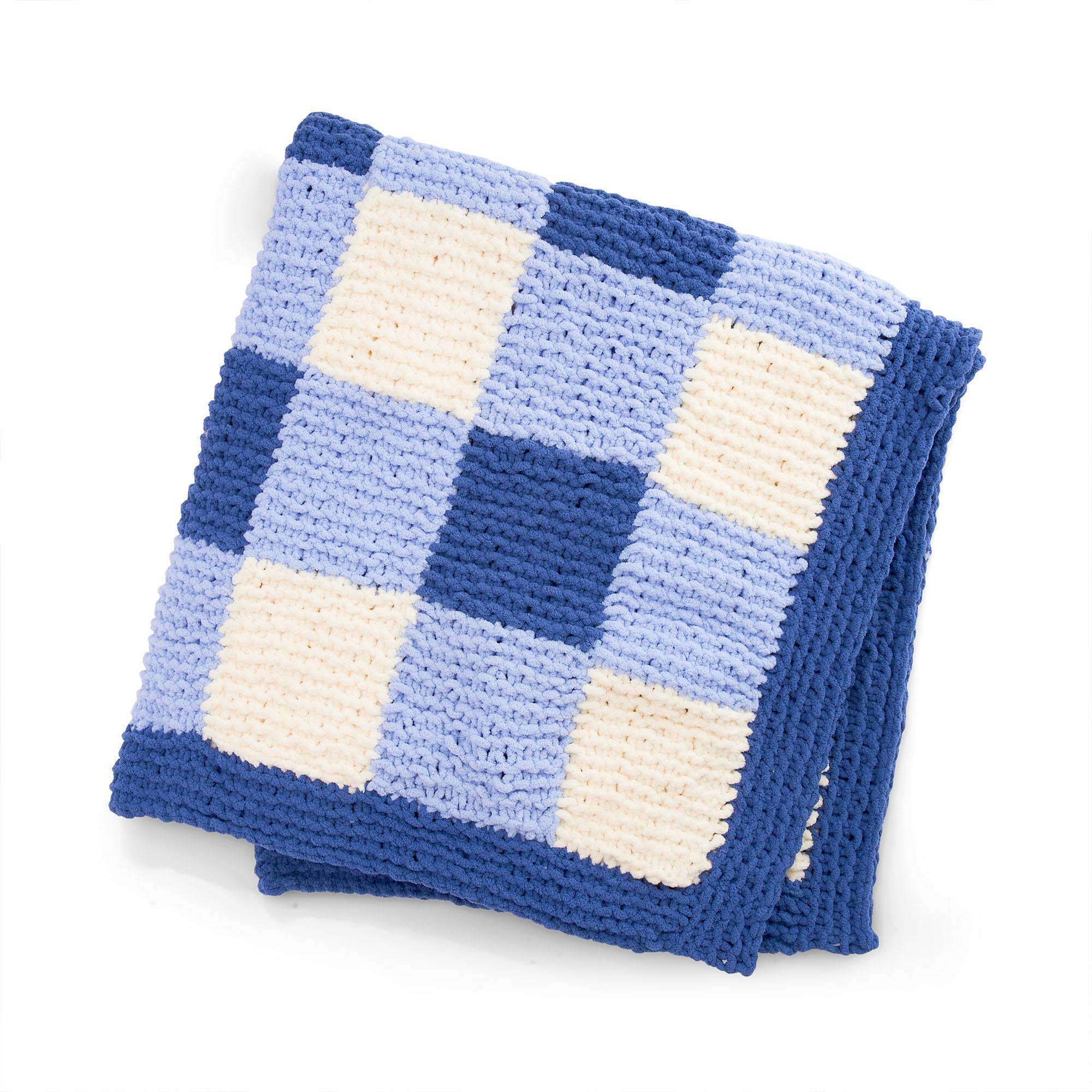 Bernat Knit Gingham Panels Blanket (Digital Download)