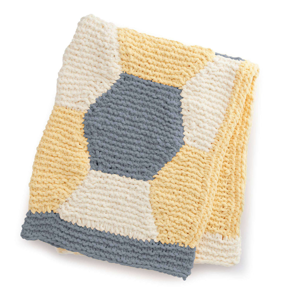 Bernat Honeycomb Panels Garter Knit Baby Blanket (Digital Download)