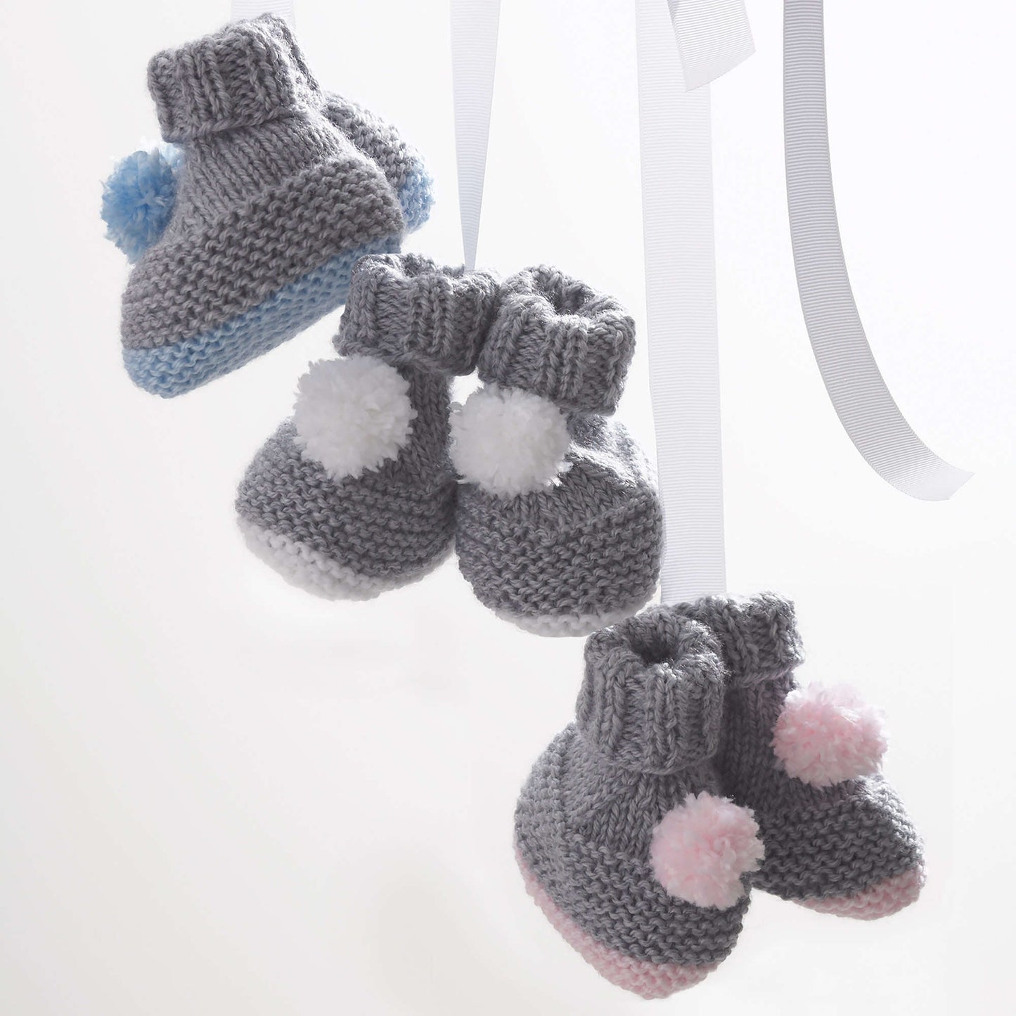 Bernat Knit Pompom Booties (Digital Download)