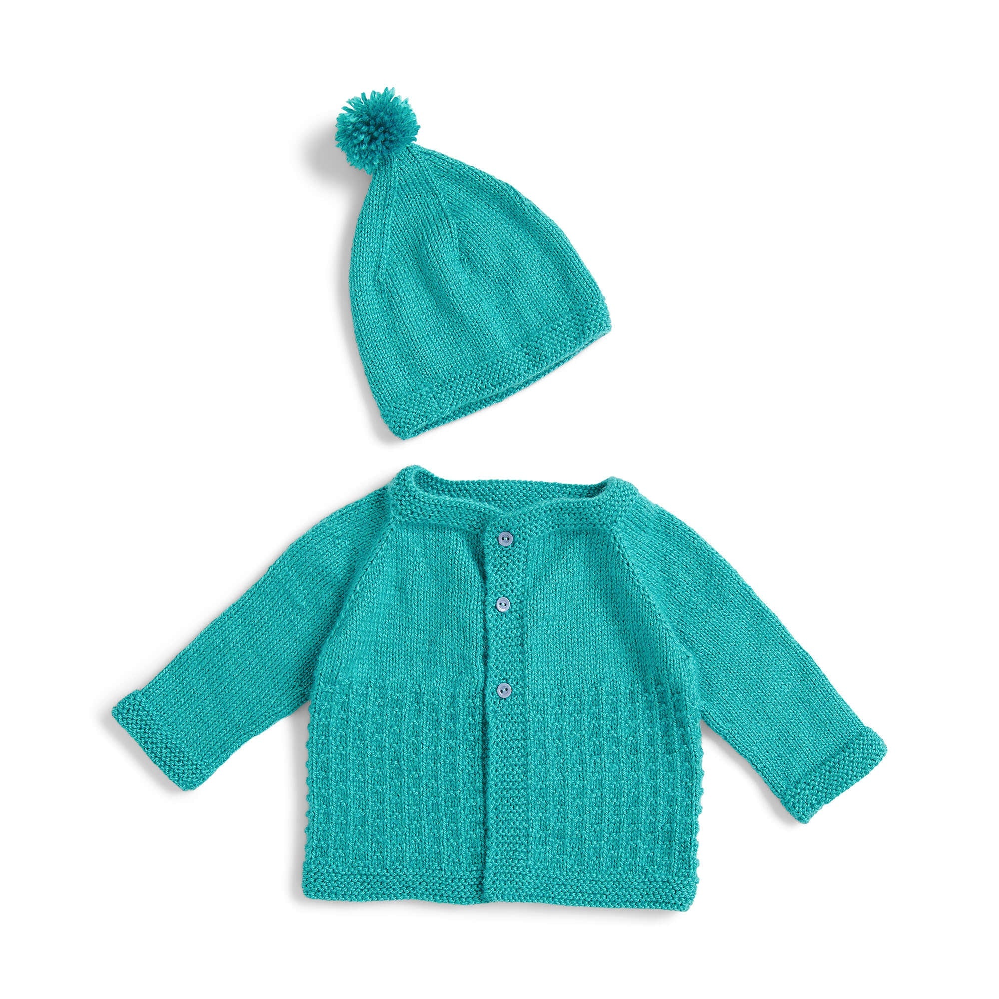 Bernat Knit Yoke Baby Cardigan & Hat (Digital Download)