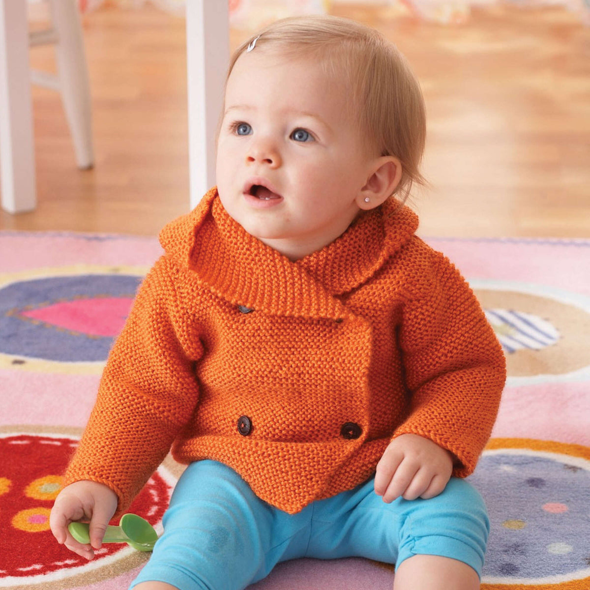 Bernat Knit Garter Stitch Hooded Jacket (Digital Download)
