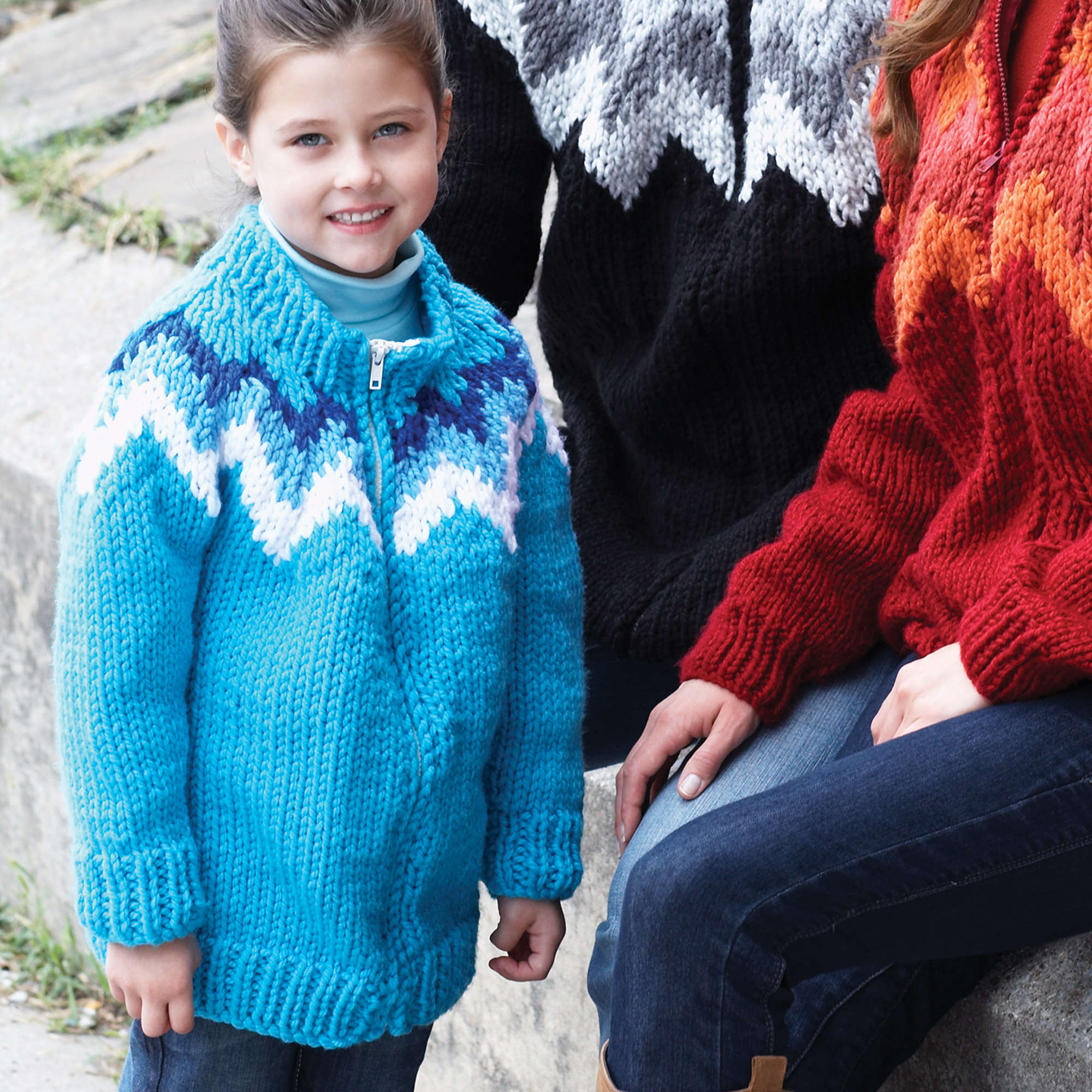 Bernat Kid's Zig-Zag Knit Cardigan (Digital Download)