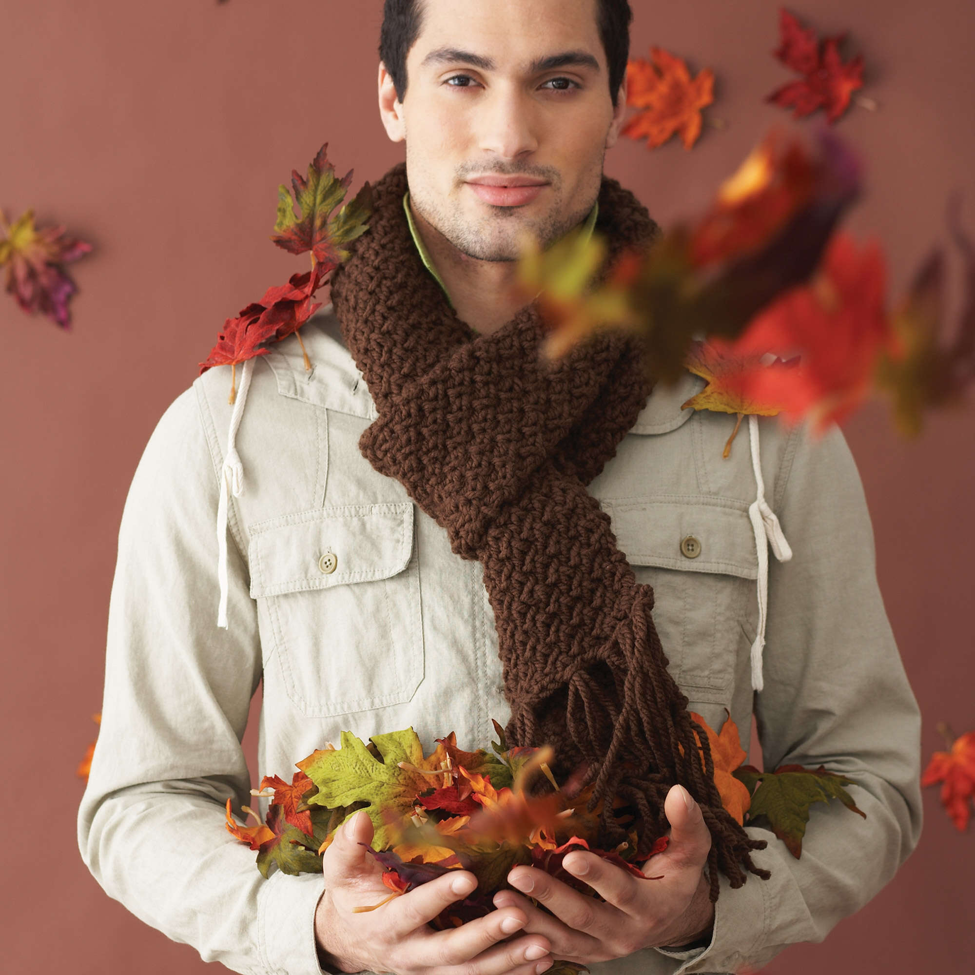 Bernat Knit Handsome Scarf (Digital Download)
