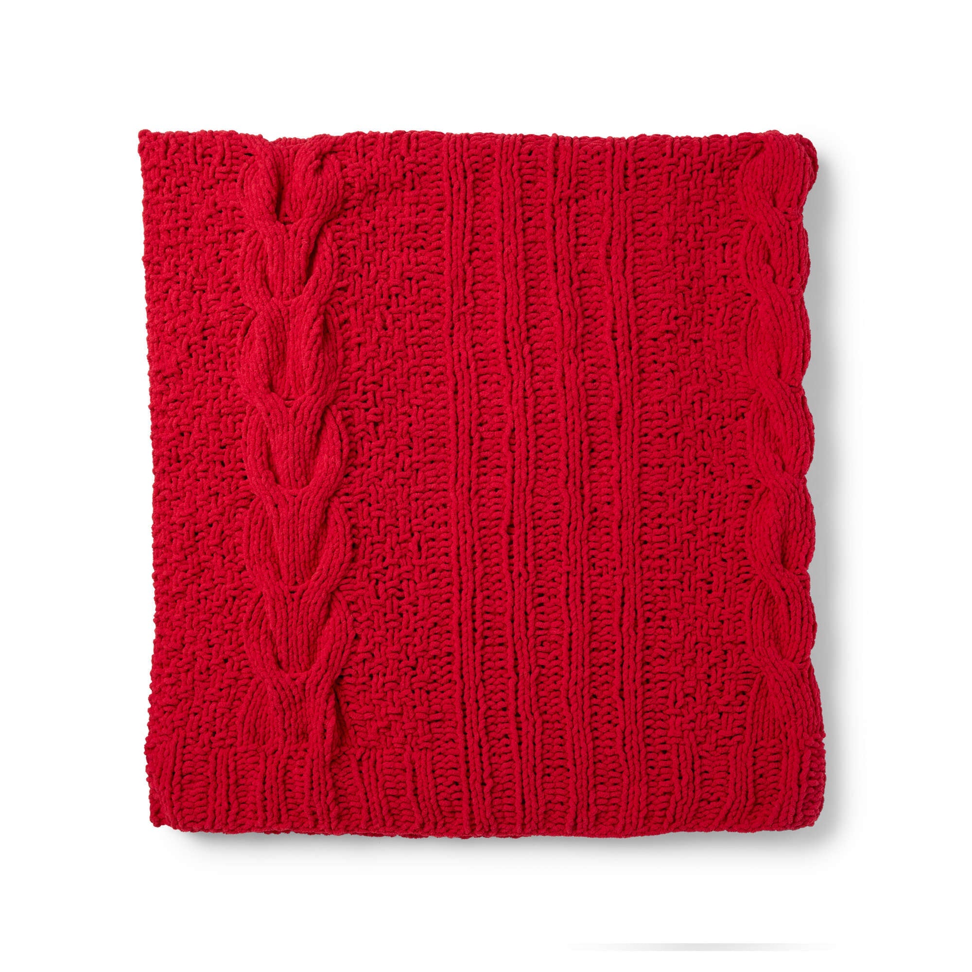 Bernat Horseshoe Cable Knit Blanket & Pillow (Digital Download)
