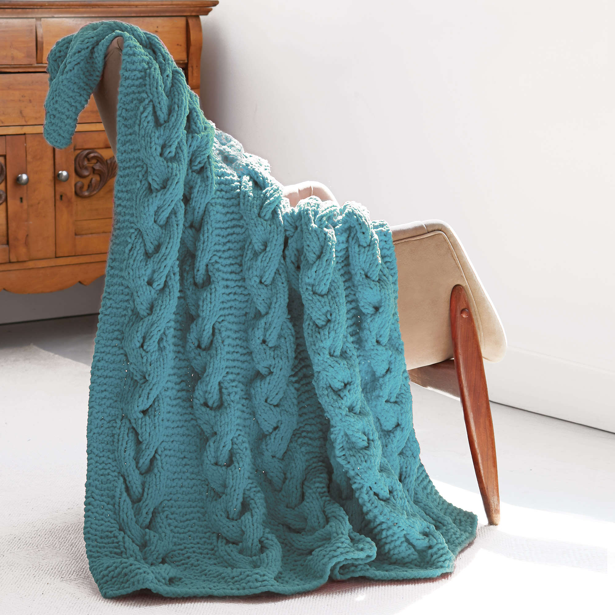 Bernat Knit Cable Afghan (Digital Download)