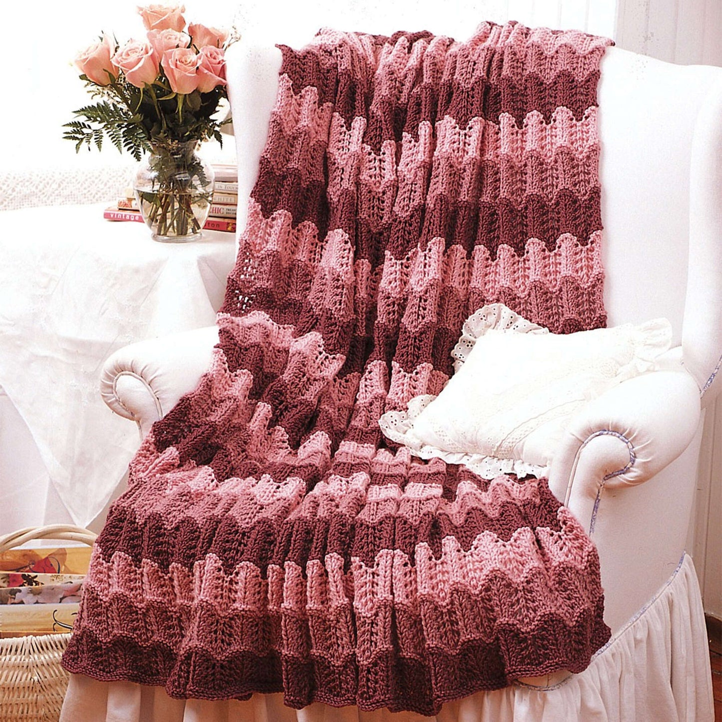 Bernat Pink Afghan to Knit (Digital Download)