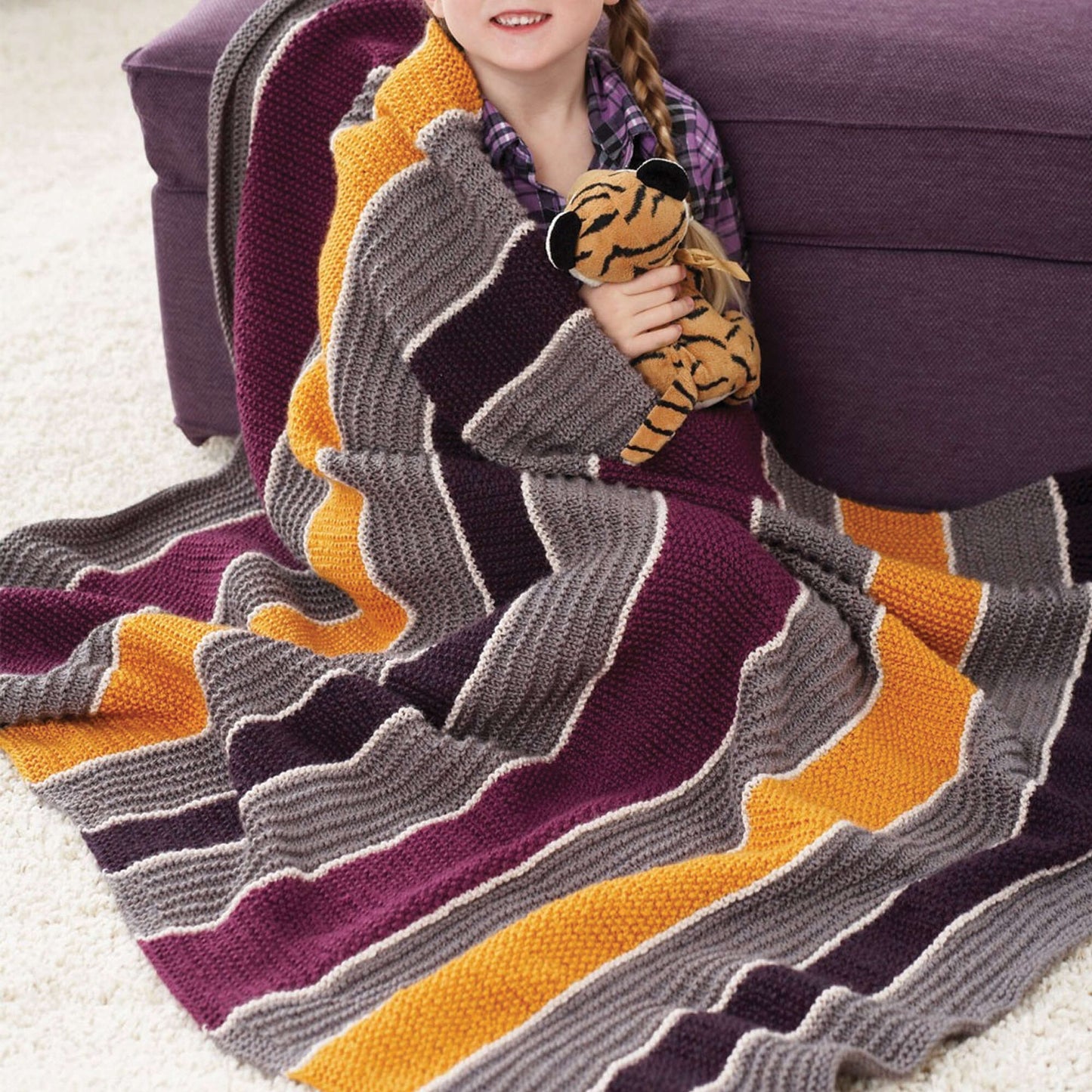 Bernat Bold Stripes Lapghan (Digital Download)