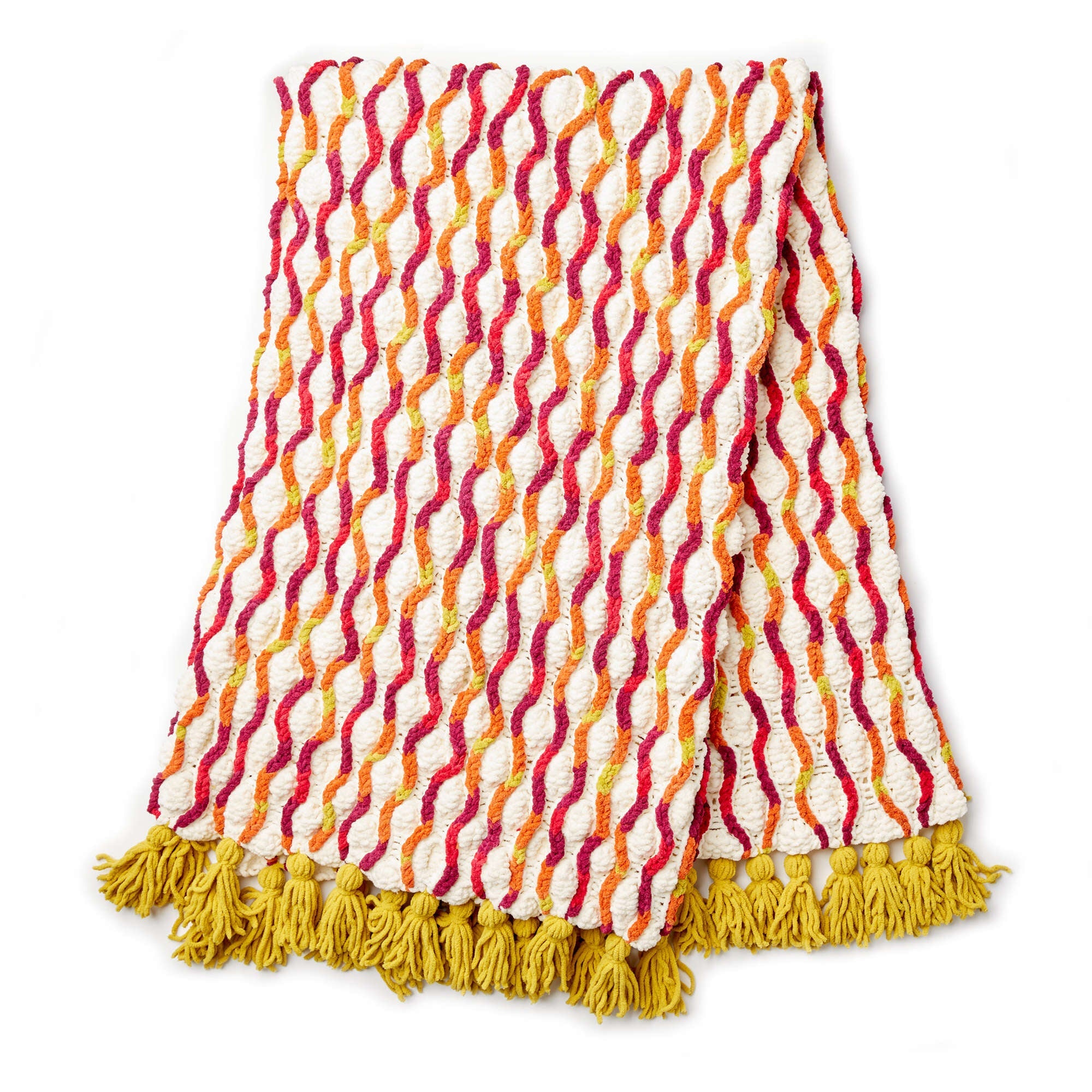 Bernat Trellis & Tassels Knit Afghan (Digital Download)