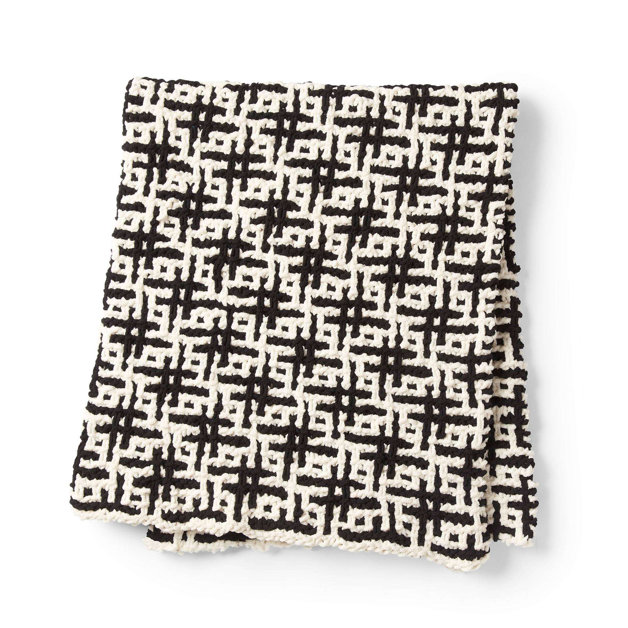 Bernat Mosaic Grid Knit Blanket (Digital Download)