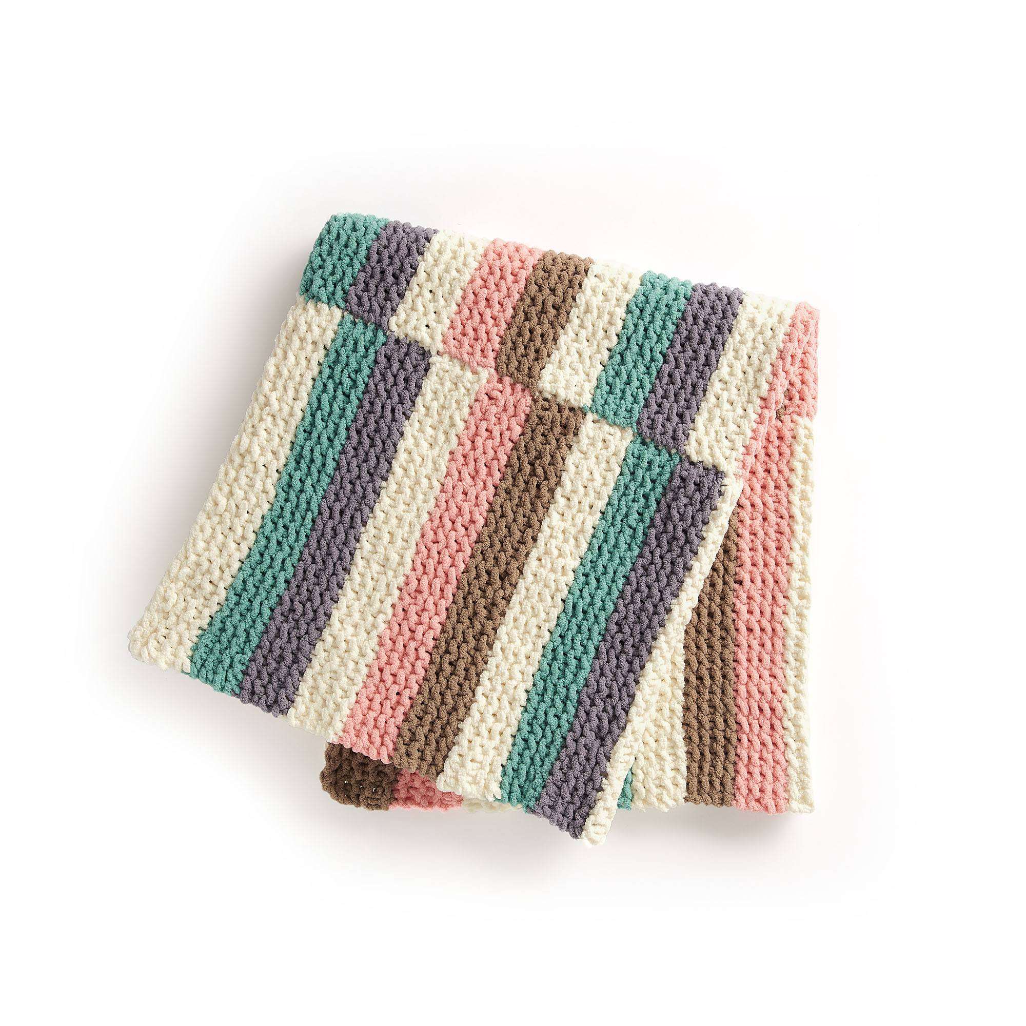 Bernat Rockabye Stripes Knit Baby Blanket (Digital Download)
