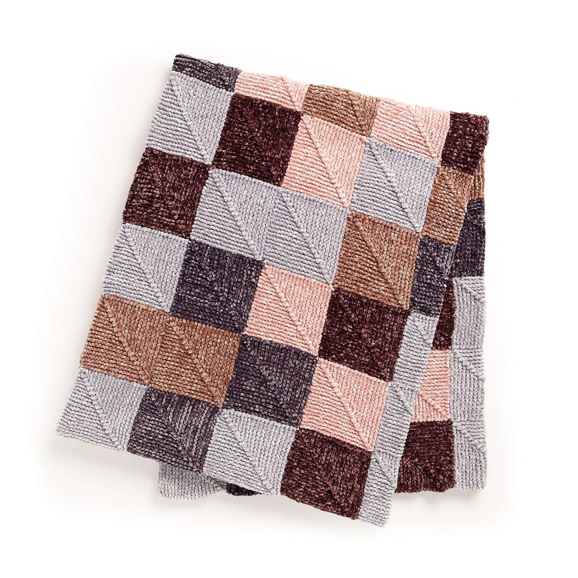 Bernat Just Keep Knitting Mitered Squares Knit Blanket (Digital Download)