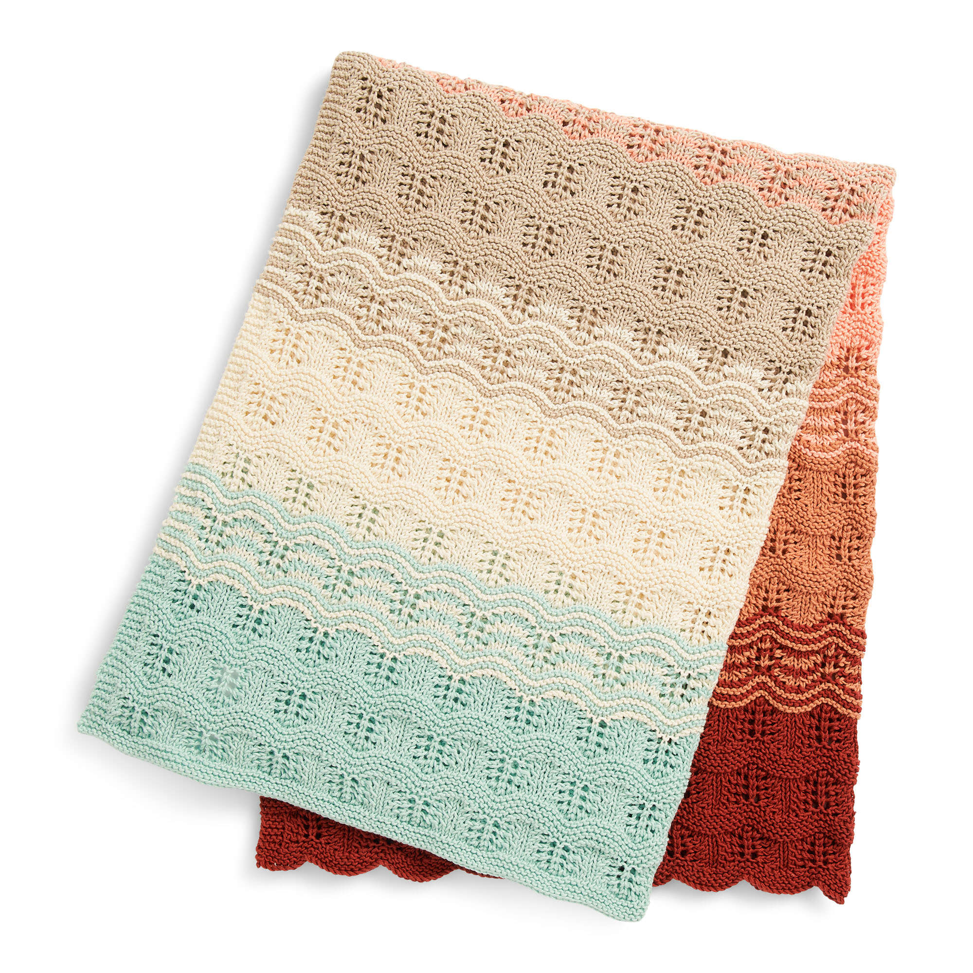 Bernat Beachside Ripples & Lace Knit Baby Blanket (Digital Download)
