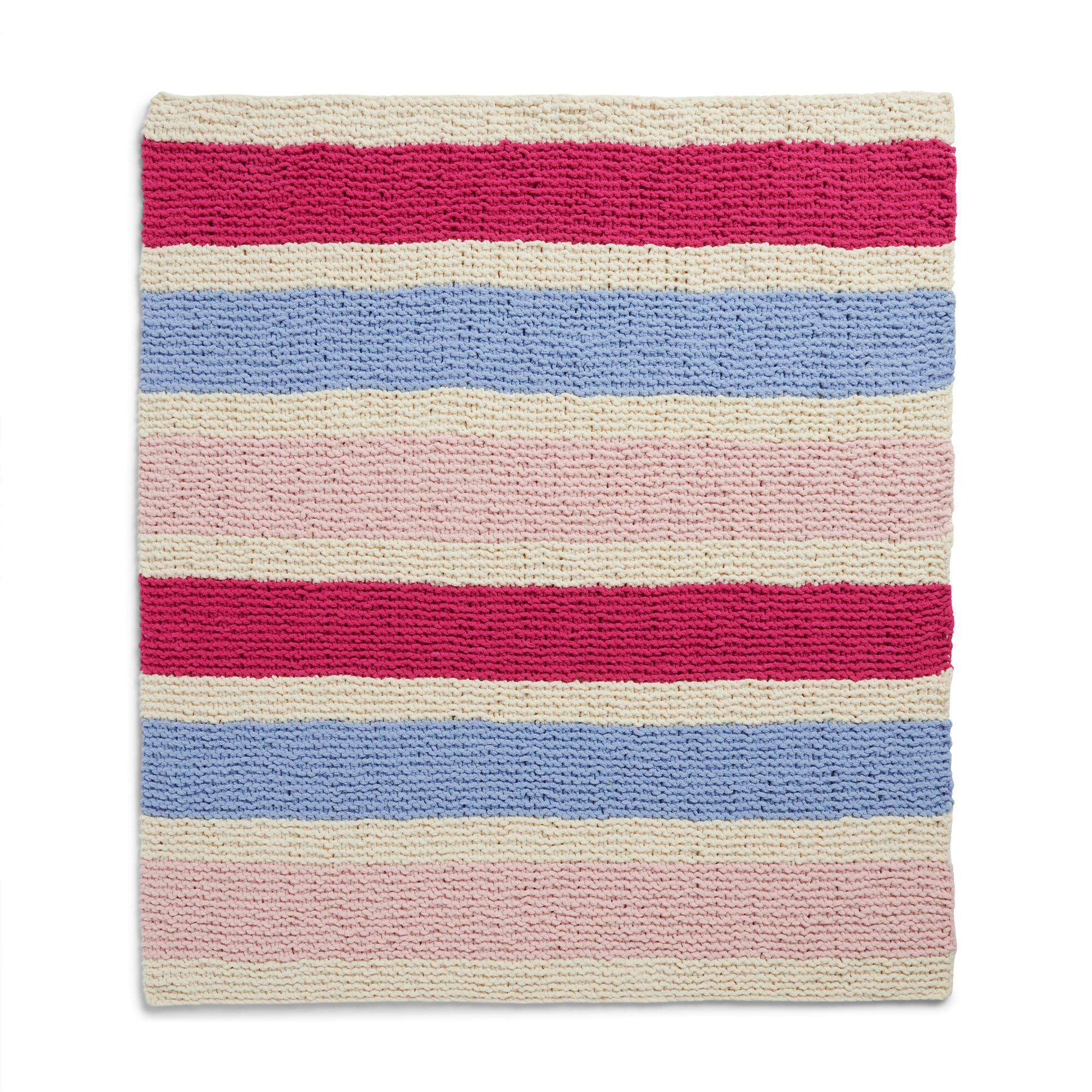 Bernat Snuggly Stripes Garter Knit Blanket (Digital Download)