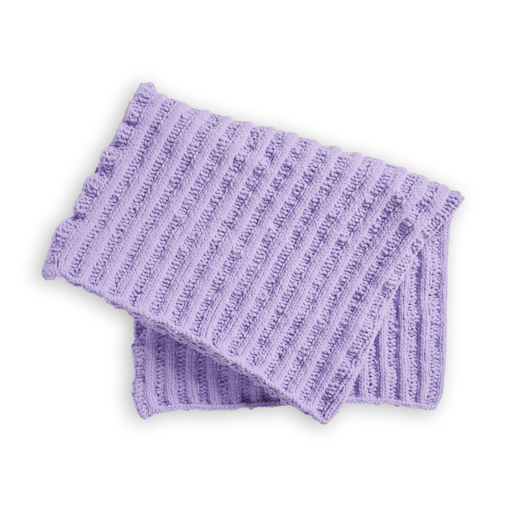 Bernat Triple Slip Stitch Ruffle Ribbed Knit Blanket (Digital Download)